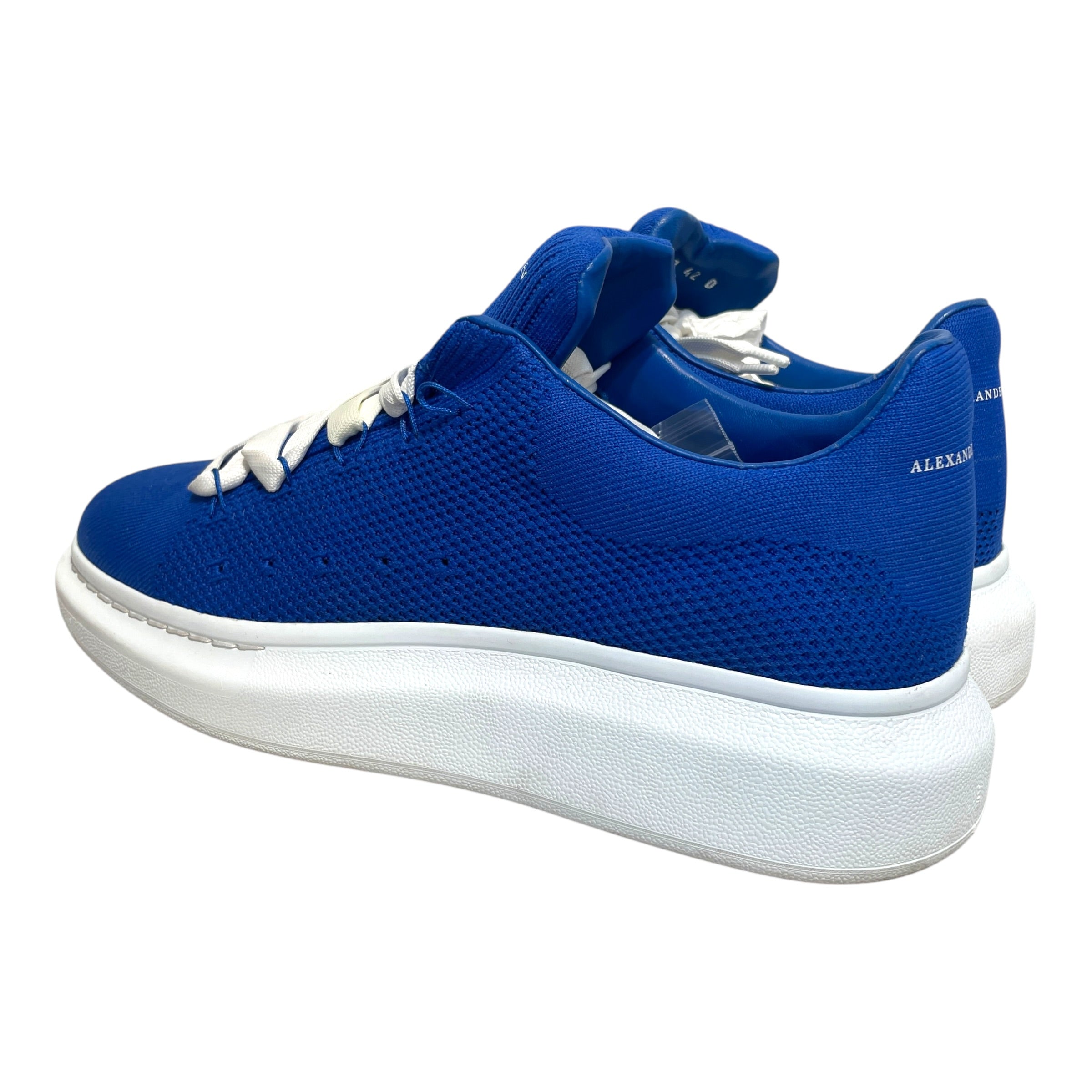 Alexander McQueen/Low-Sneakers/EU 42/Cotton/BLU/Knitted Wedge Sole Platforms view 3