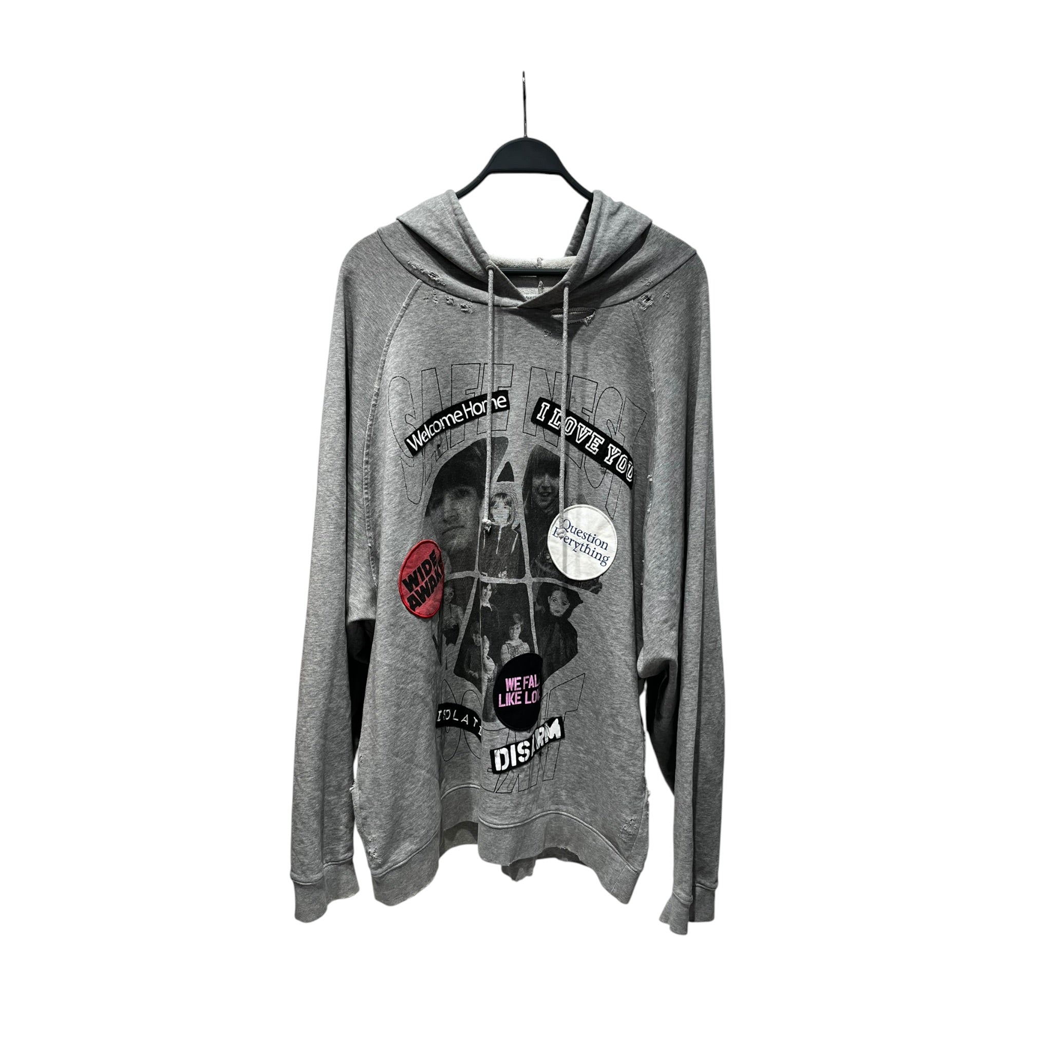 RAF SIMONS/Hoodie/S/Cotton/GRY/Welcome Home I Love You view 1