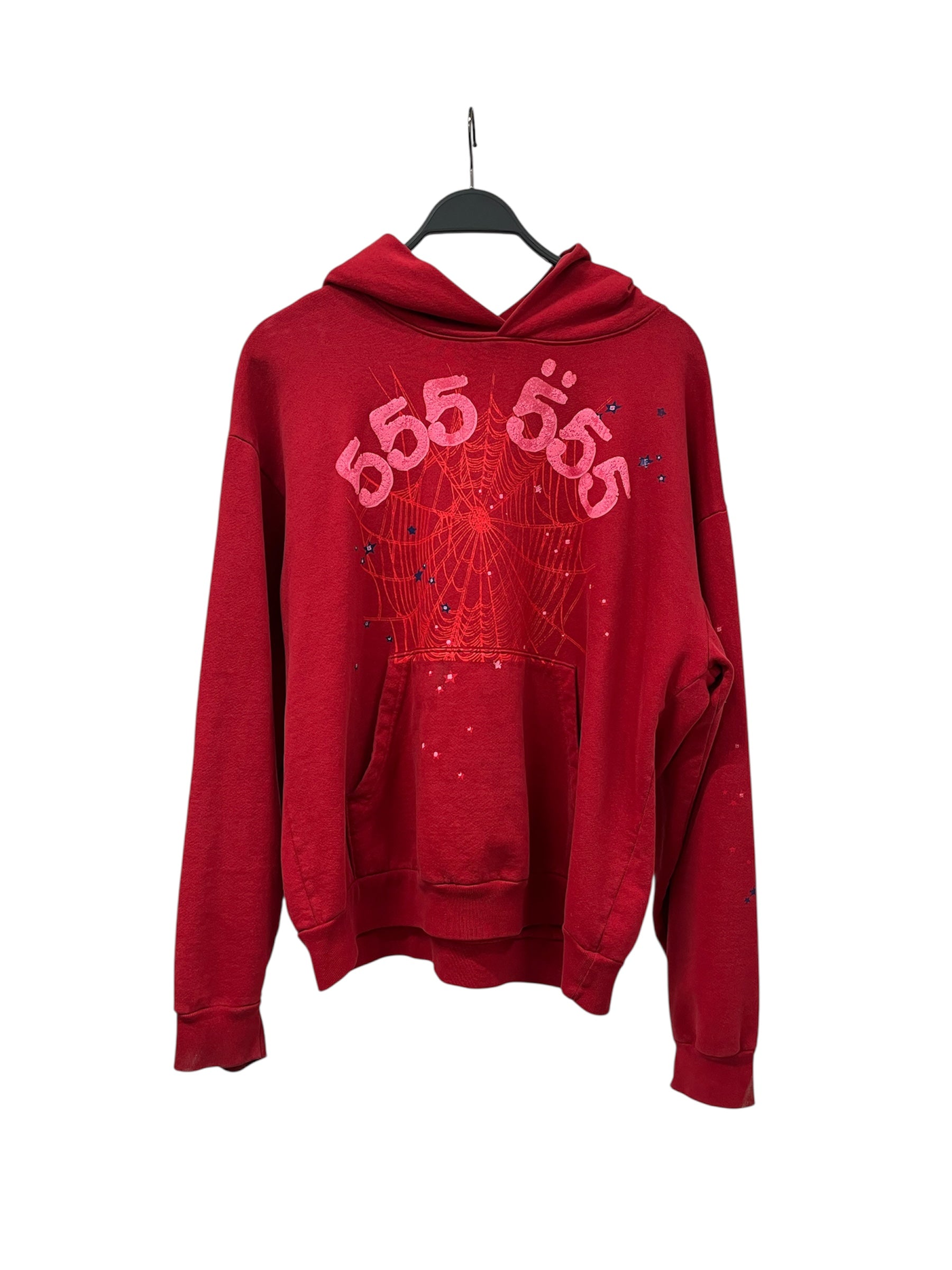 Sp5der/Sweatshirt/L/Graphic/Cotton/RED/Pullover/555 SPIDER HOODIE view 1