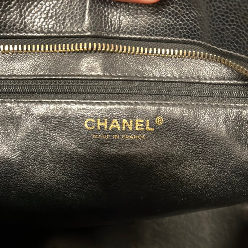 CHANEL/Hand Bag/Leather/BLK/Caviar Medallion Tote