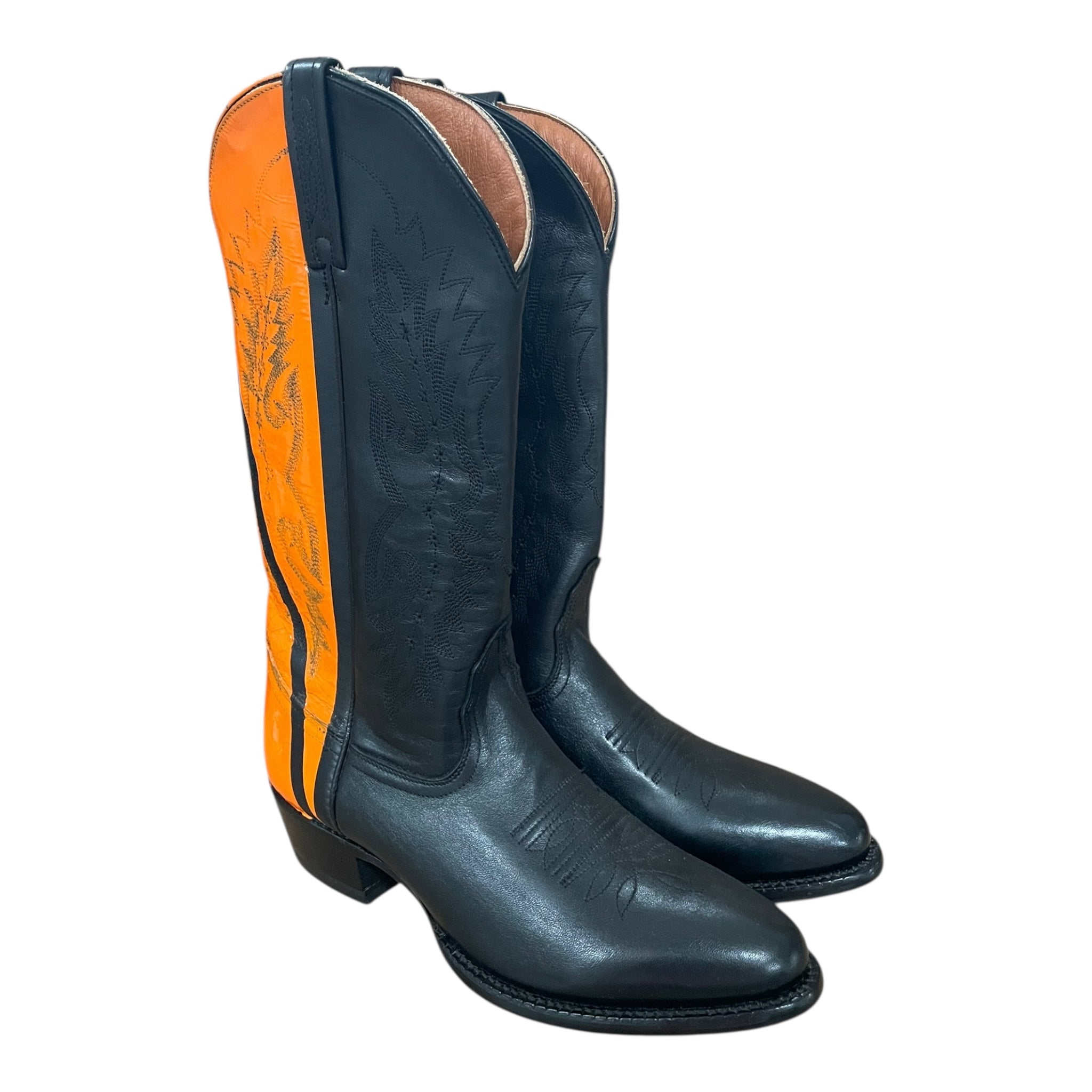 Helmut Lang/Cowboy Boots/US 7.5/Leather/BLK/ORANGE ACCENT view 1
