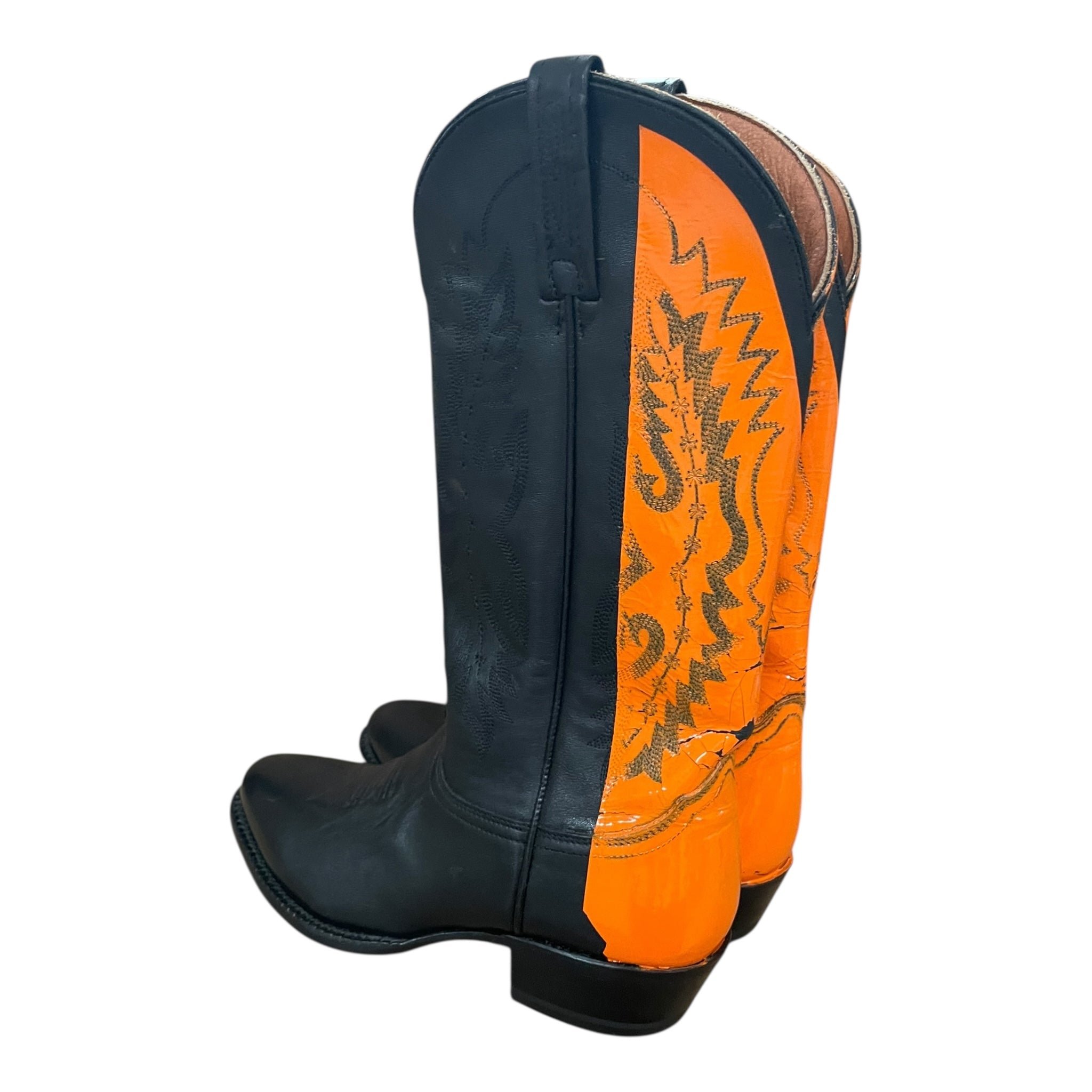 Helmut Lang/Cowboy Boots/US 7.5/Leather/BLK/ORANGE ACCENT view 2