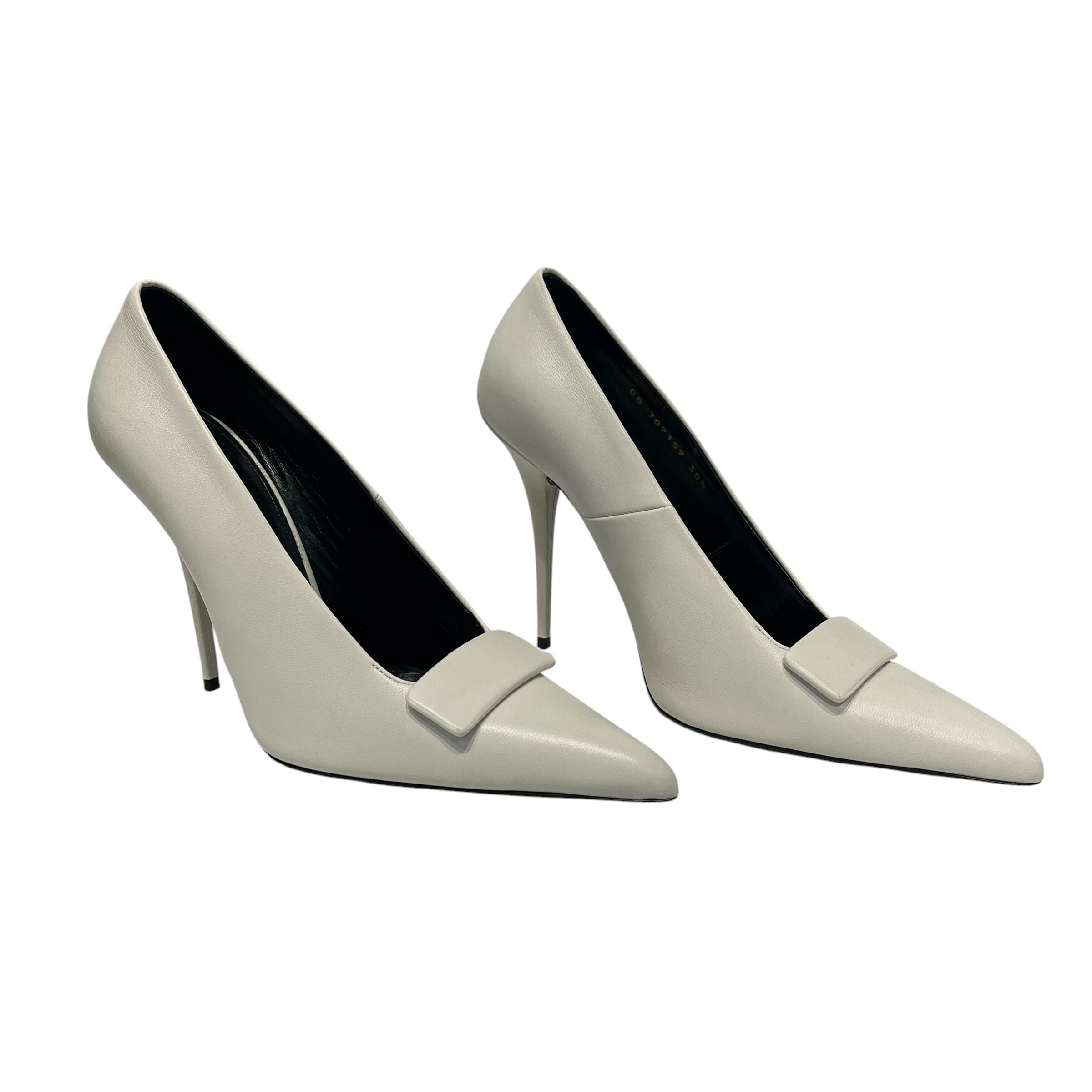SAINT LAURENT/Heels/EU 38.5/Leather/WHT/KAYLA 110 view 1