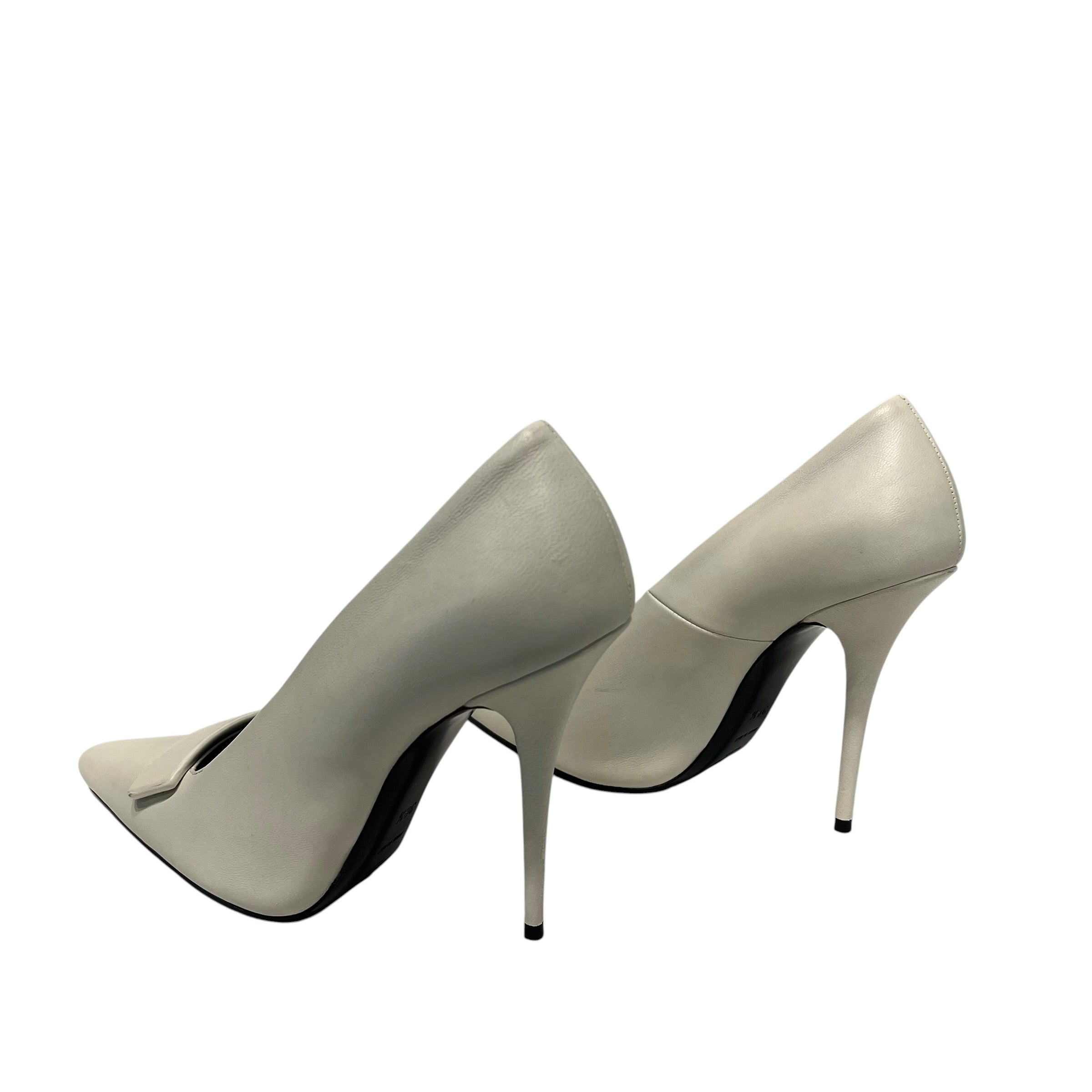 SAINT LAURENT/Heels/EU 38.5/Leather/WHT/KAYLA 110 view 2