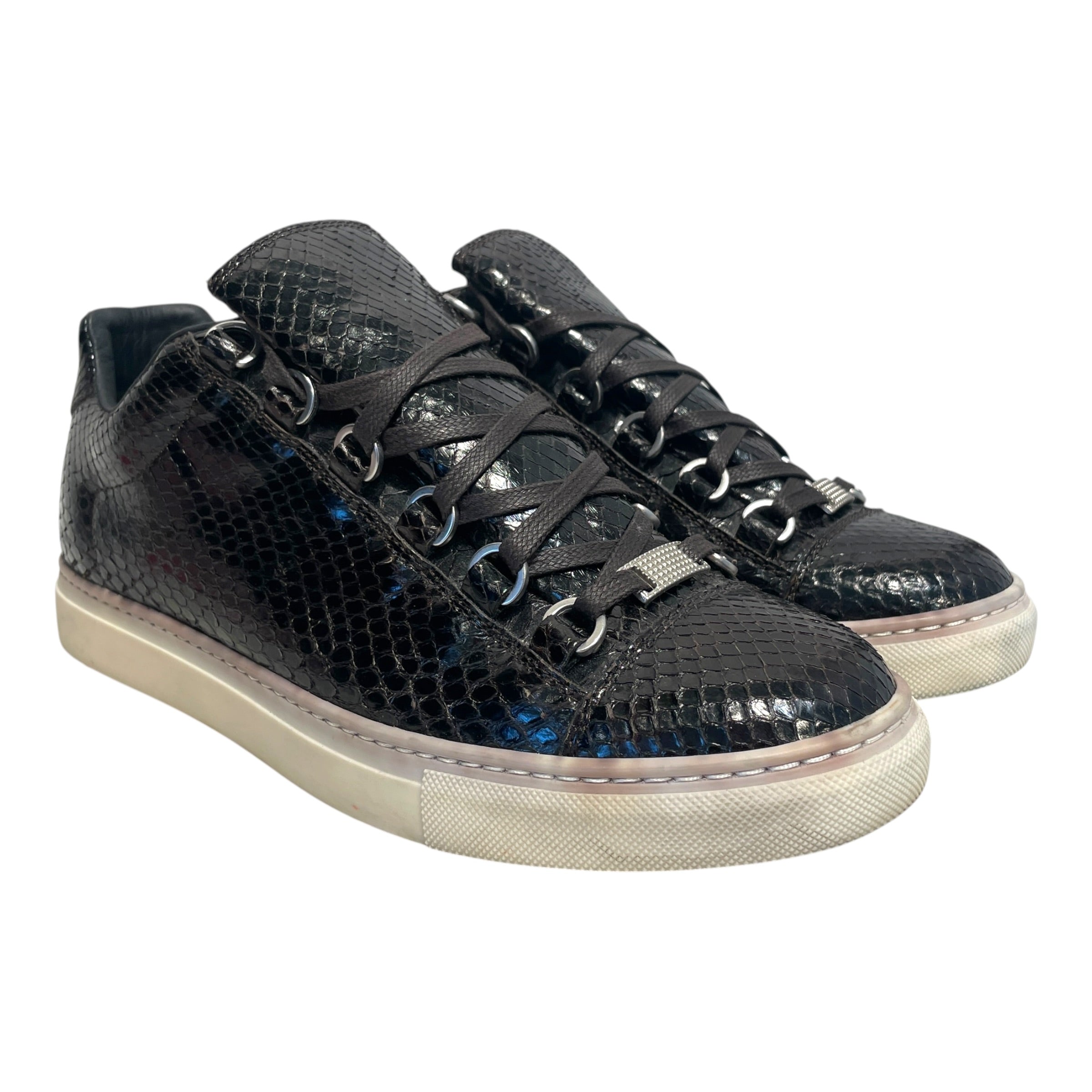 BALENCIAGA/Low-Sneakers/EU 40/Leather/BLK/Arena Snakeskin Low-Top view 1