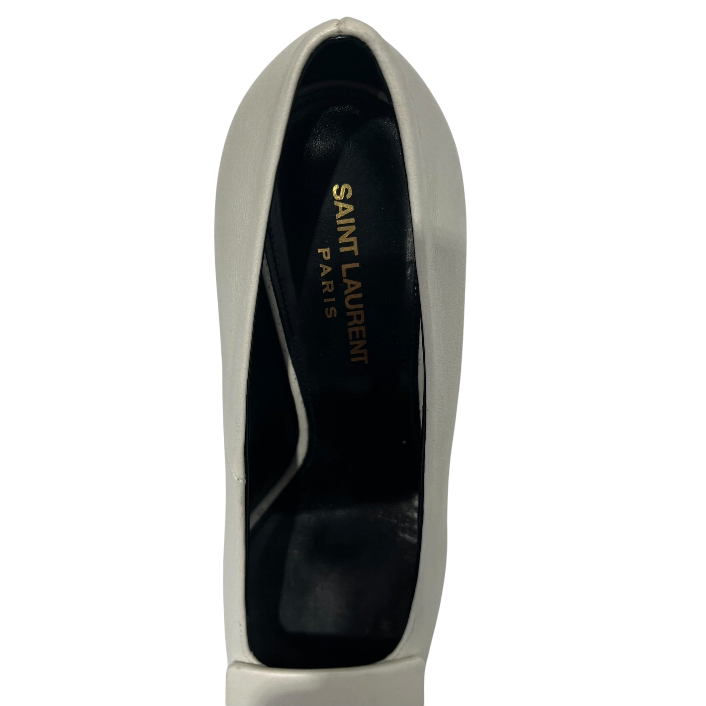 SAINT LAURENT/Heels/EU 38.5/Leather/WHT/KAYLA 110 view 3