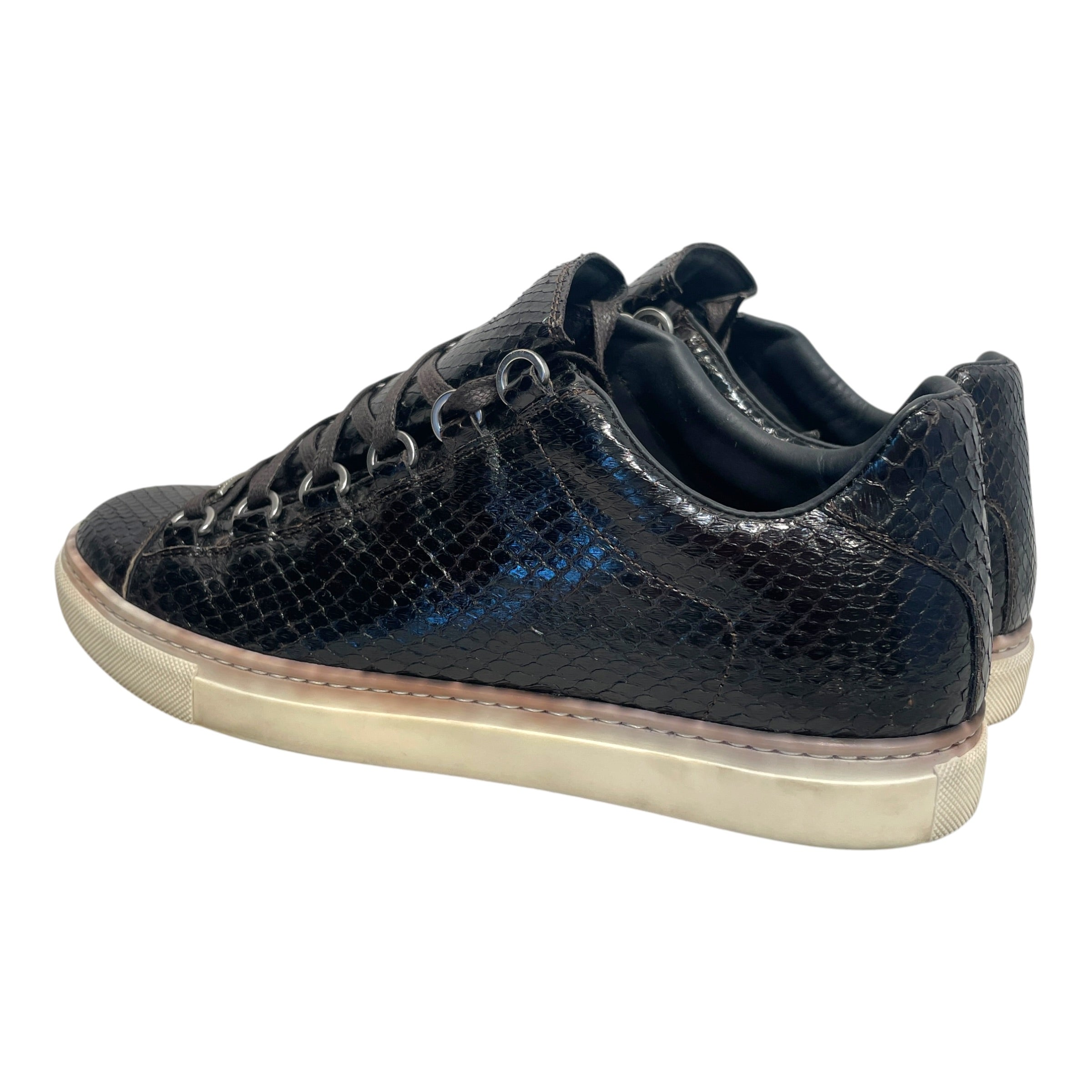 BALENCIAGA/Low-Sneakers/EU 40/Leather/BLK/Arena Snakeskin Low-Top view 3