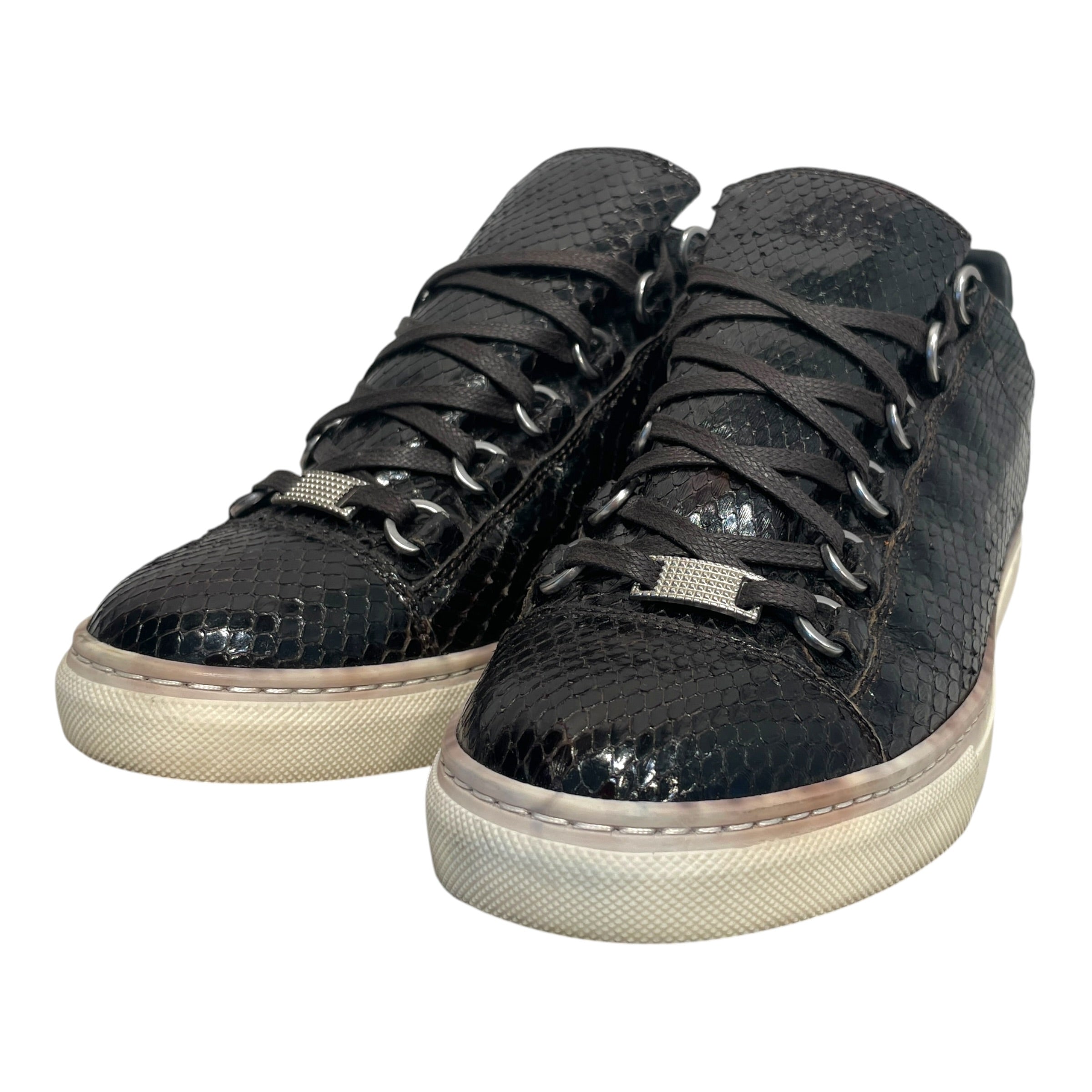 BALENCIAGA/Low-Sneakers/EU 40/Leather/BLK/Arena Snakeskin Low-Top view 4