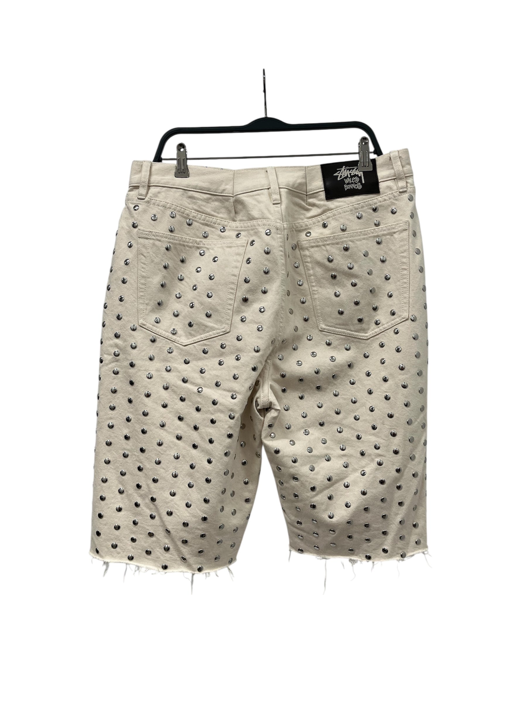 STUSSY/WALES BONNER/Shorts/38/Denim/WHT/FW25 METAL RIVETS/STUDDED view 2