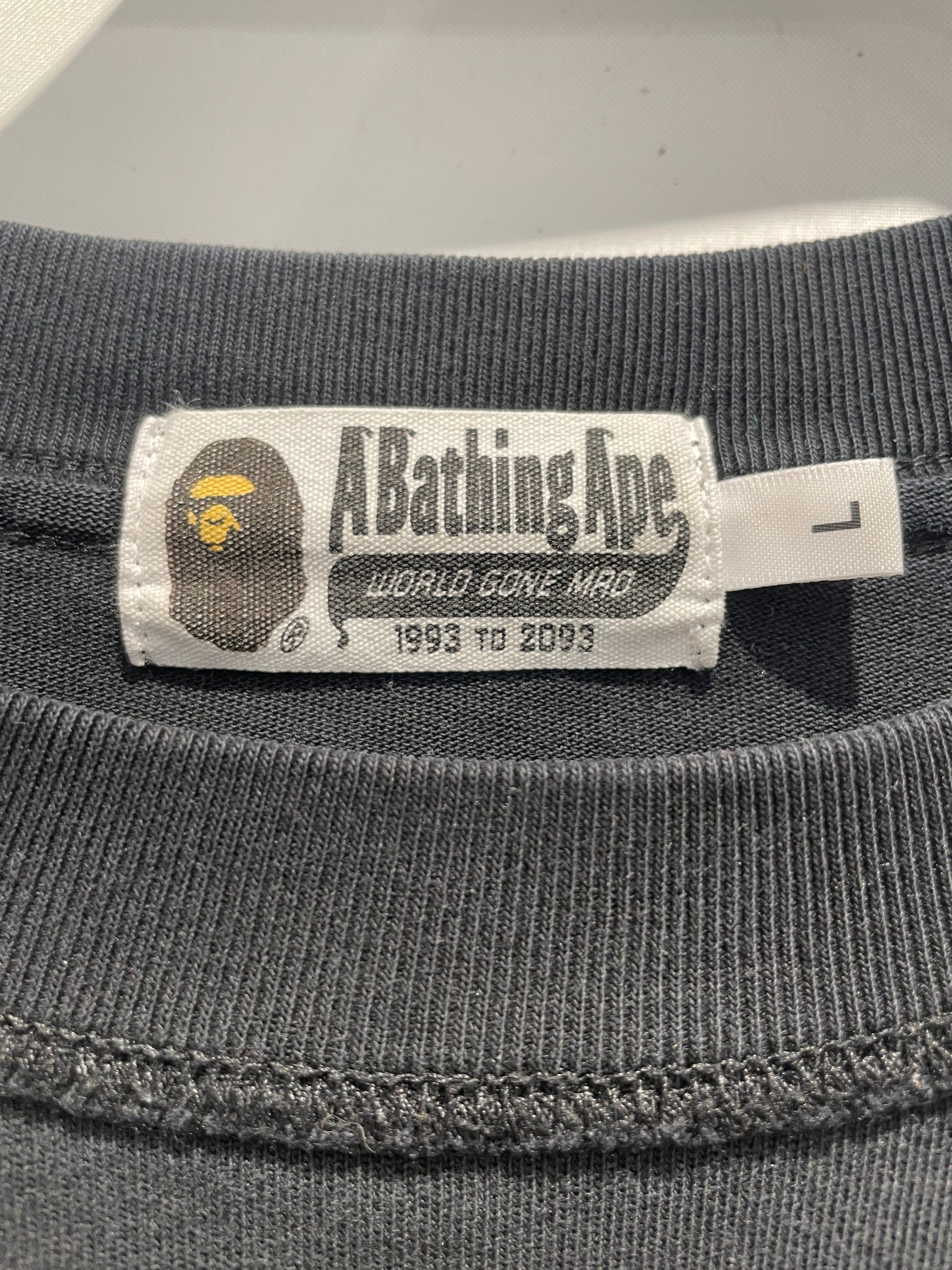 A BATHING APE/T-Shirt/L/Cotton/BLK/I Heart Bape Inside Out shirt view 3