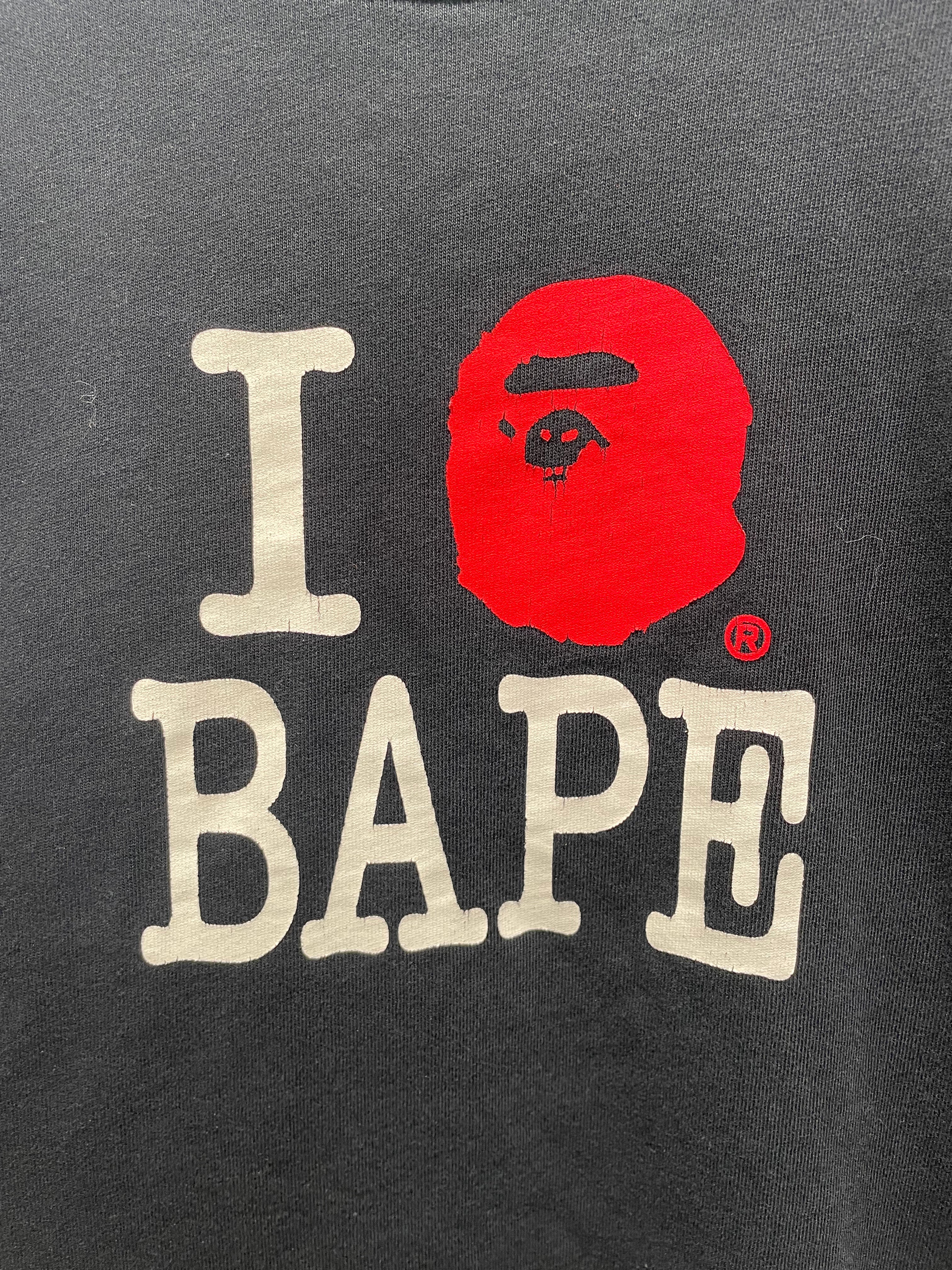 A BATHING APE/T-Shirt/L/Cotton/BLK/I Heart Bape Inside Out shirt view 4