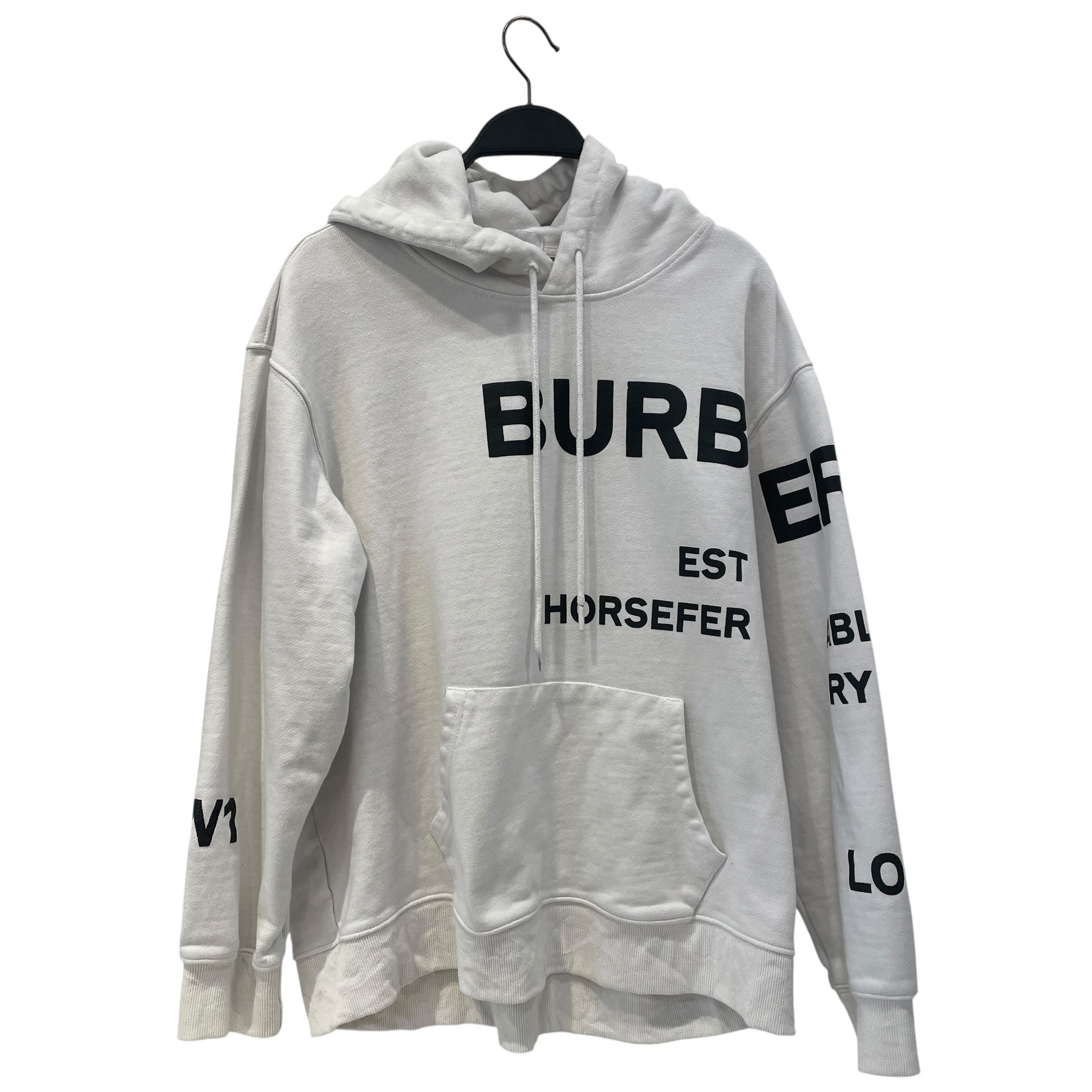 BURBERRY/Hoodie/L/Graphic/Cotton/WHT/Horseferry Logo view 1