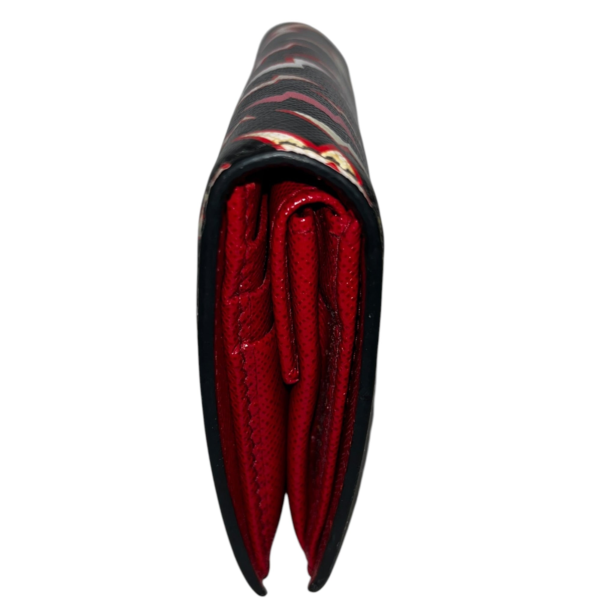 PRADA/Bifold Wallet/All Over Print/Leather/BLK/M's/Lightning Saffiano view 3