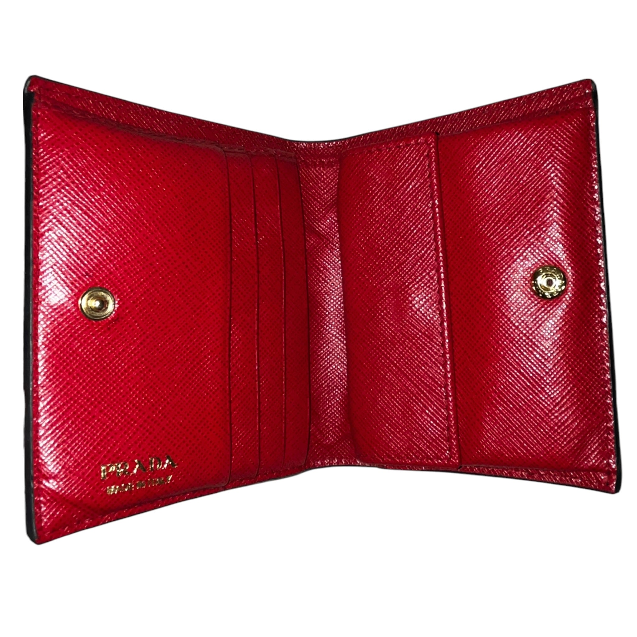 PRADA/Bifold Wallet/All Over Print/Leather/BLK/M's/Lightning Saffiano view 4