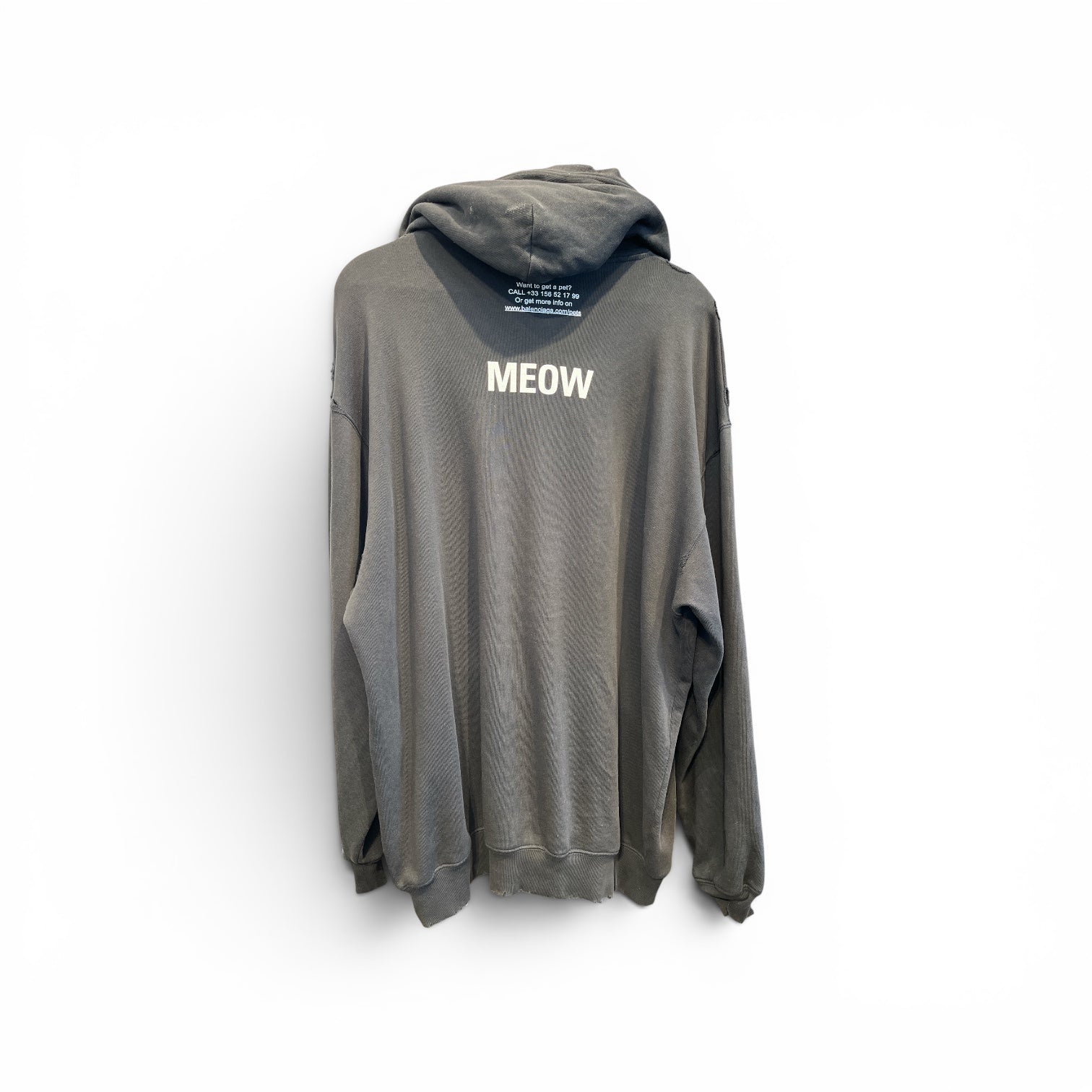 BALENCIAGA/Hoodie/XS/Cotton/BLK/I LOVE CATS view 2