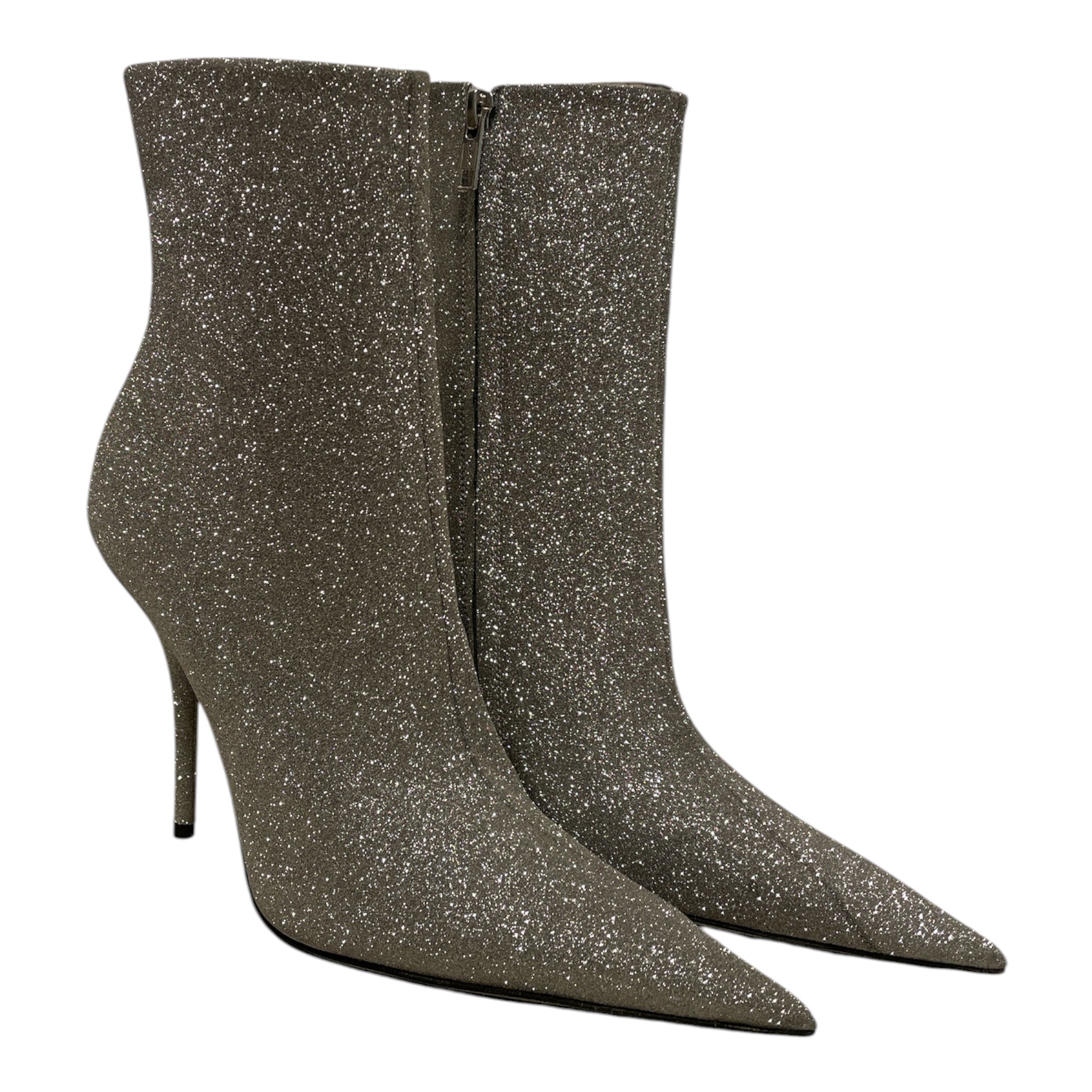 BALENCIAGA/Booties/EU 38/Suede/SLV/Knife Glitter Boots 538937 view 1