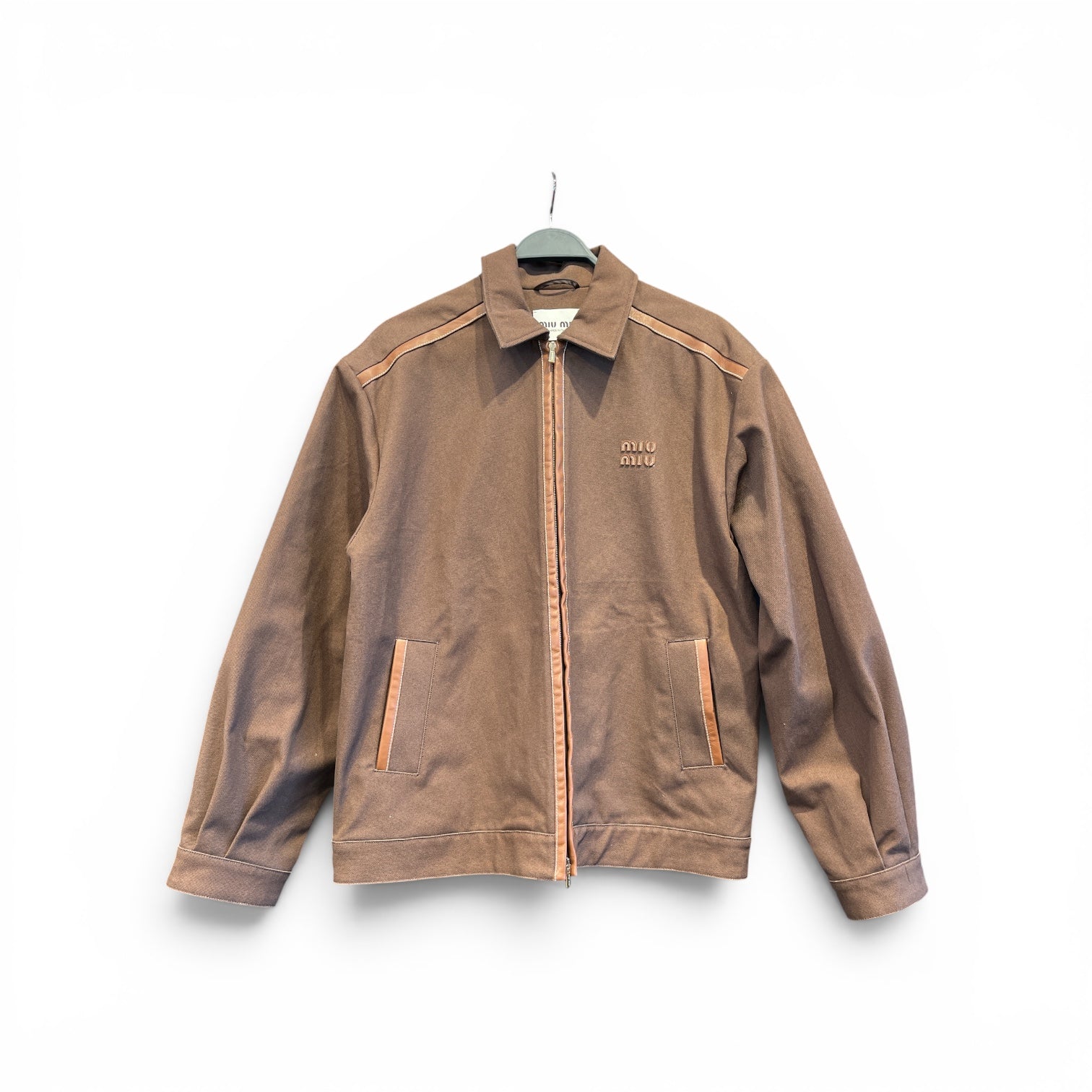 MIU MIU/Jacket/44/BRW/JACQUARD BROWN BLOUSON ZIP view 1