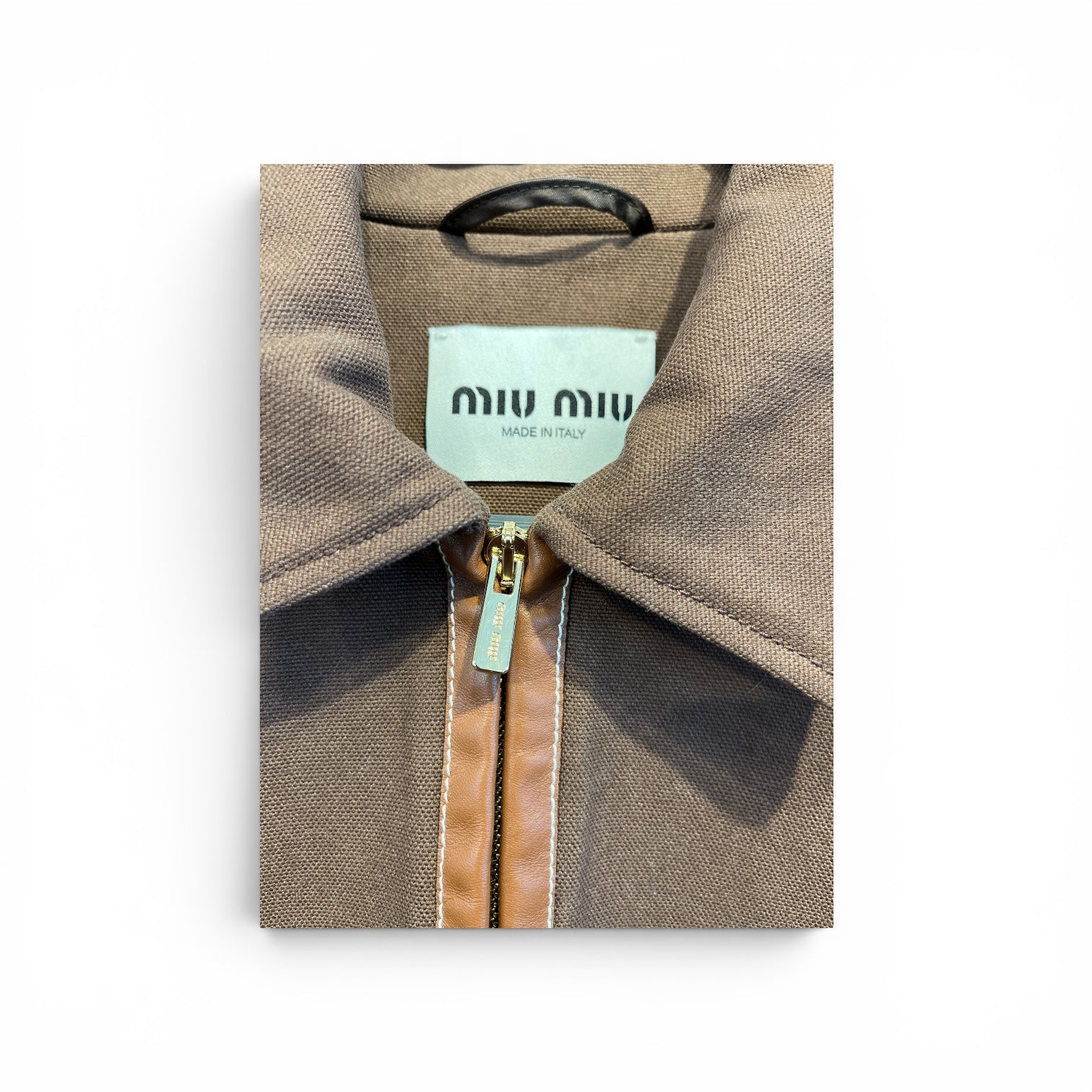 MIU MIU/Jacket/44/BRW/JACQUARD BROWN BLOUSON ZIP view 3