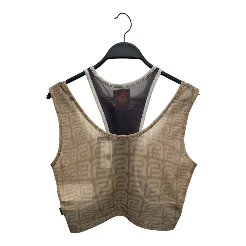 Heaven By Marc Jacobs/Cut & Sew/S/All Over Print/Polyester/MLT/DBL STRAP GRY/ TAN TANK TOP