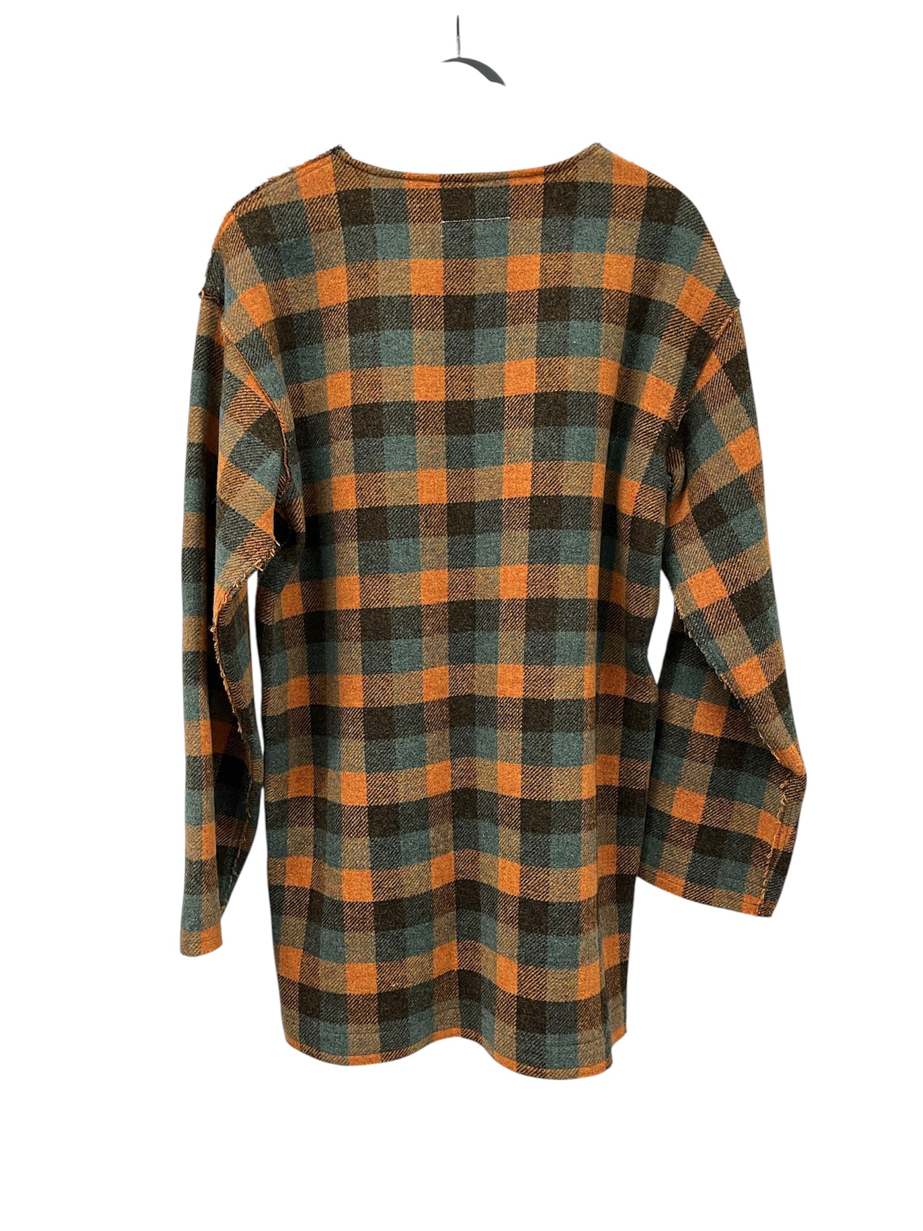 MM6/Tunic Dress/36/Plaid/Wool/ORN/Midi Length/BLUE ORANGE BROWN PLAID view 2