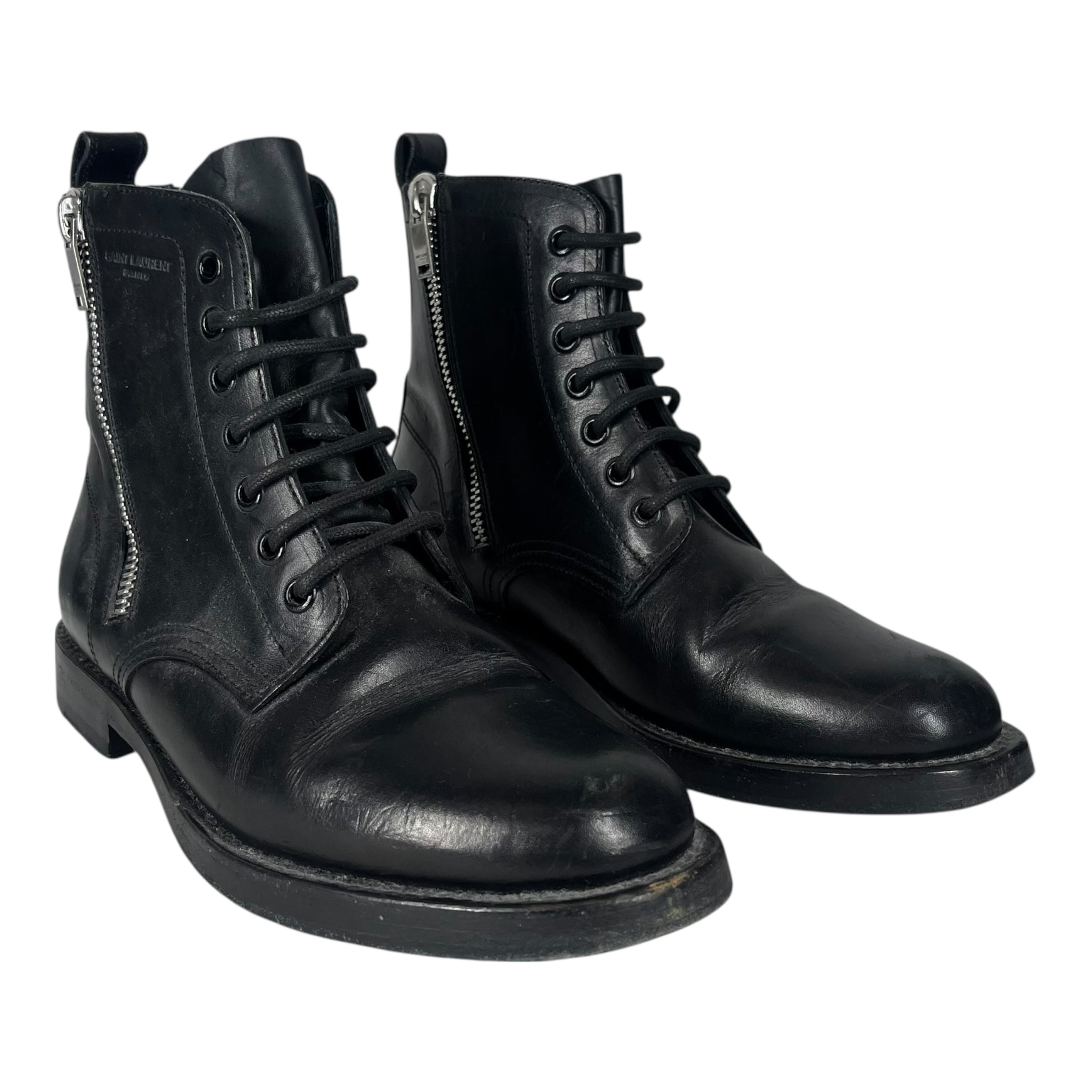 SAINT LAURENT/Boots/EU 36/Leather/BLK/COMBAT BOOTS view 1