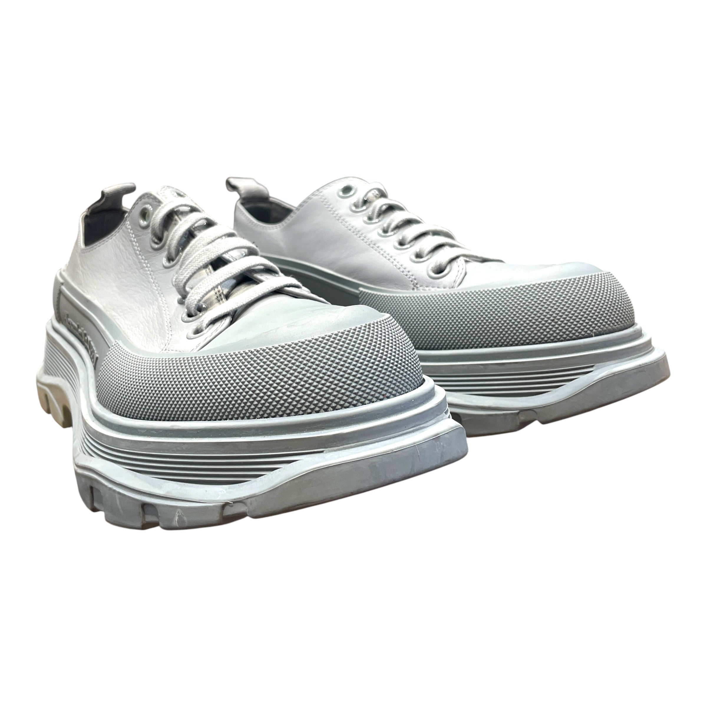 Alexander McQueen/Low-Sneakers/EU 41/Leather/GRY/Tread Slick Tonal Leather Low view 1