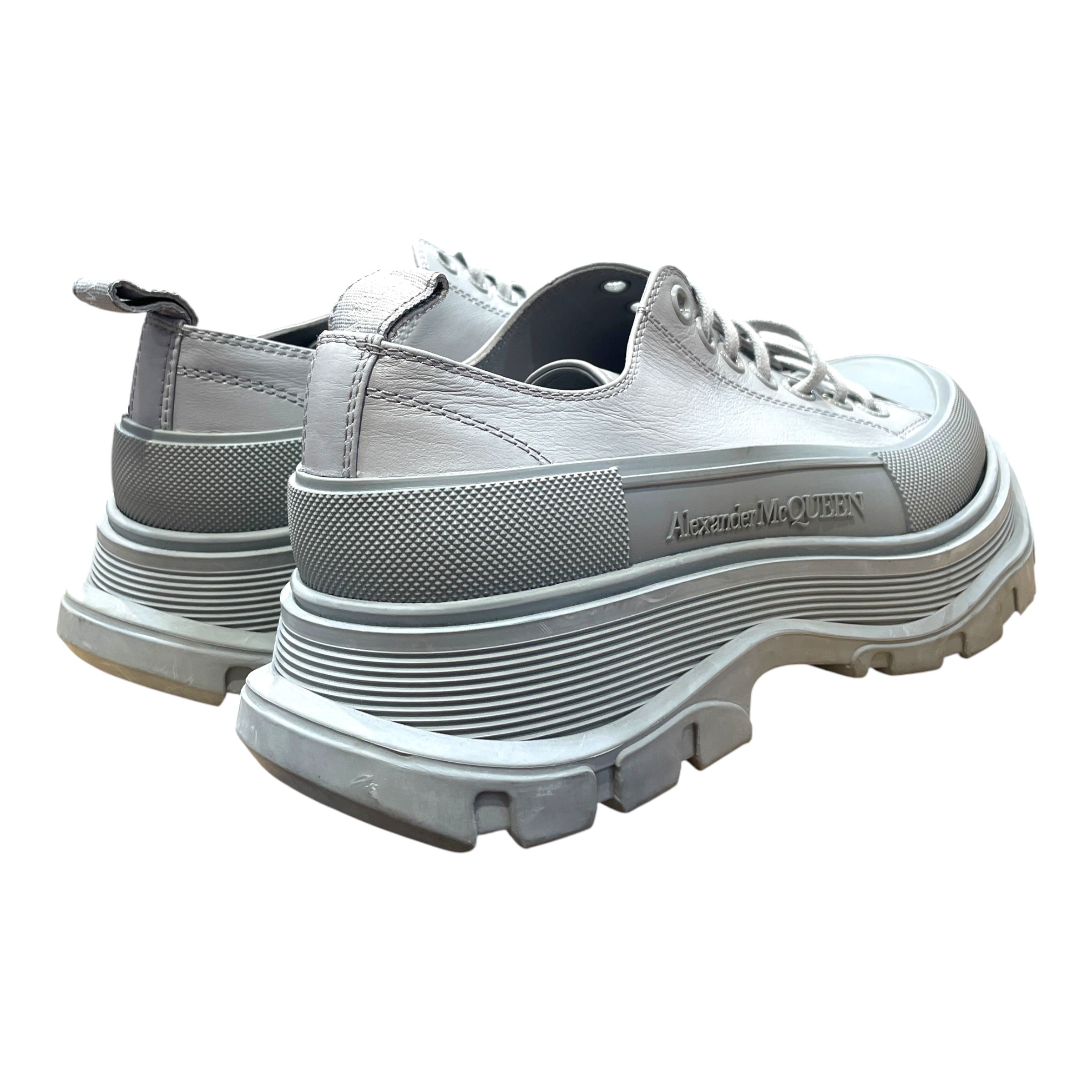 Alexander McQueen/Low-Sneakers/EU 41/Leather/GRY/Tread Slick Tonal Leather Low view 2