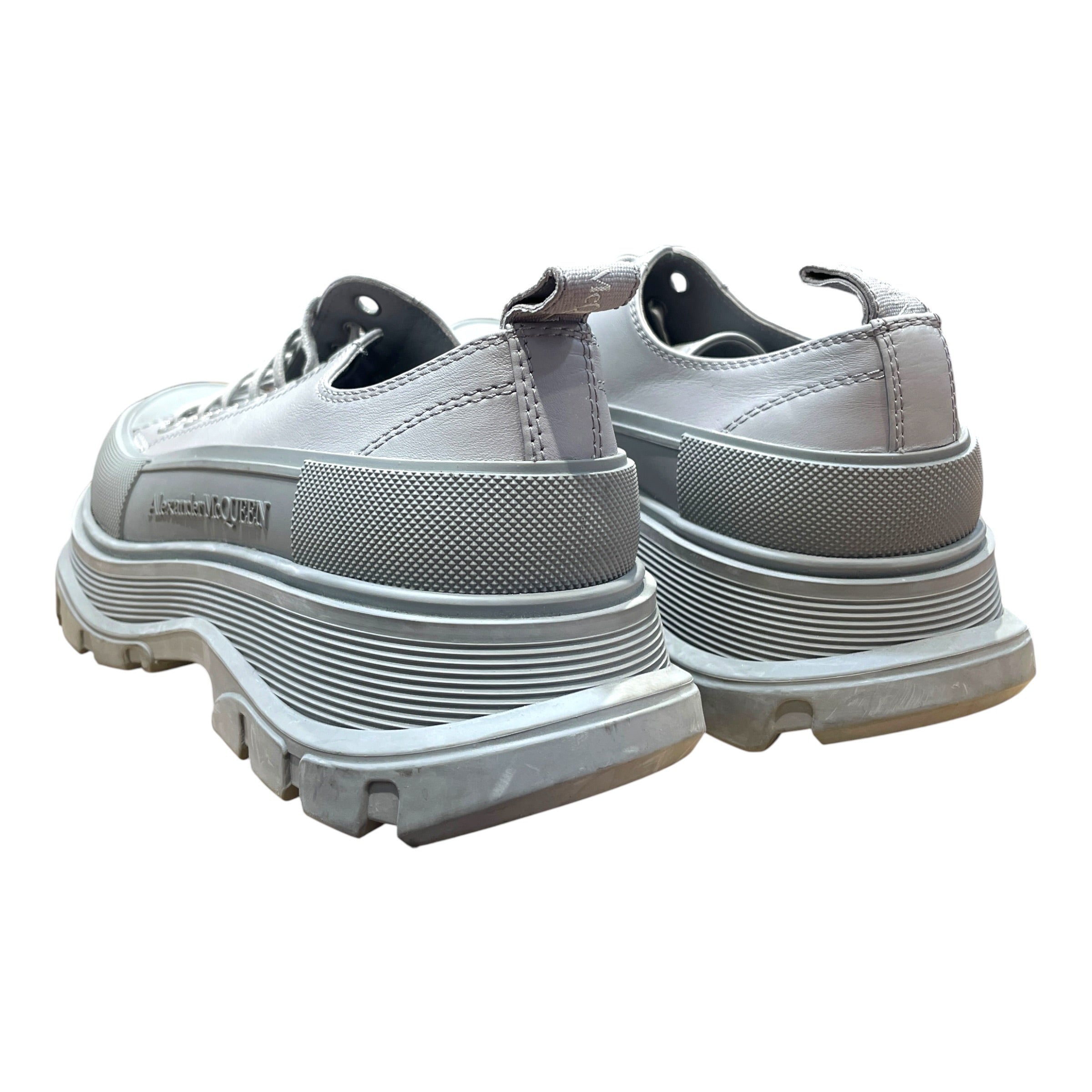 Alexander McQueen/Low-Sneakers/EU 41/Leather/GRY/Tread Slick Tonal Leather Low view 3