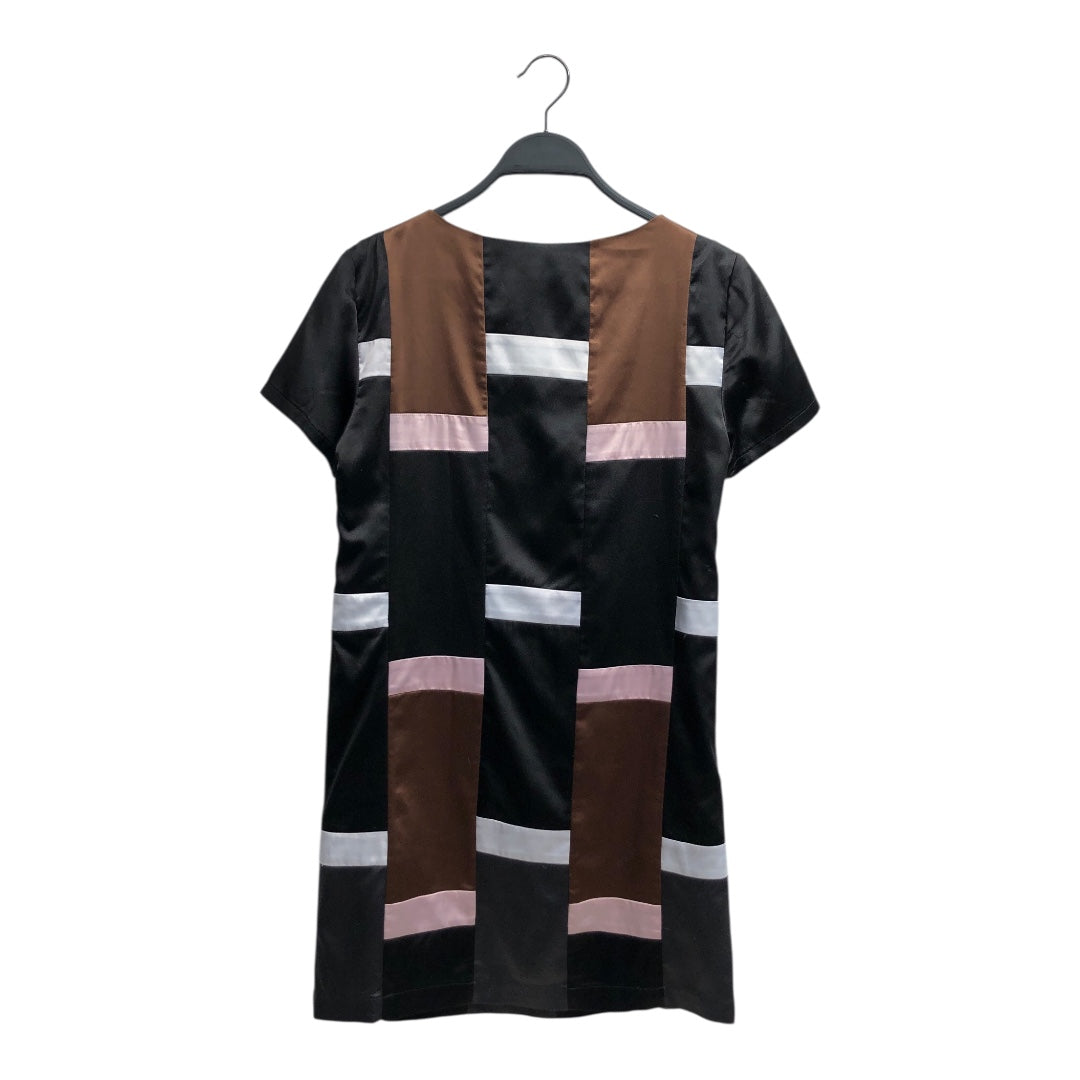 MARNI/SS Dress/36/Silk/BRW/black brown pink square patter view 2