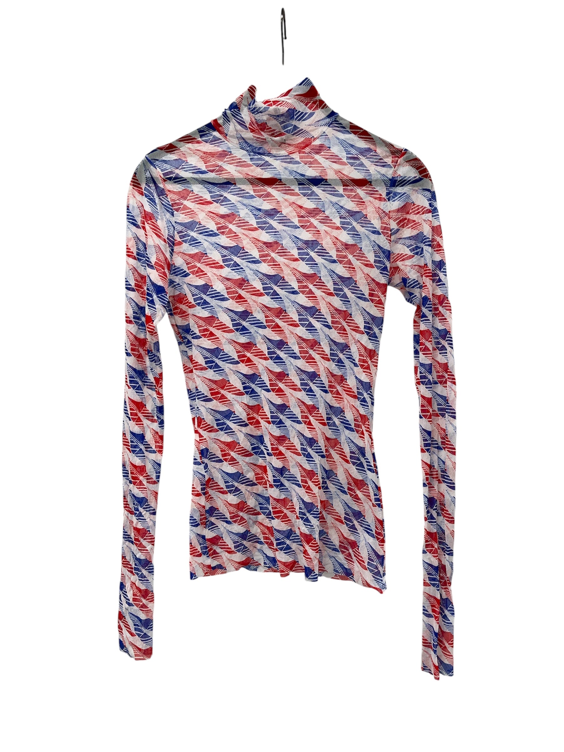 CASABLANCA/LS Cut & Sew/L/All Over Print/Polyester/BLU/High Neck/AVIATION HOUNDSTOOTH view 1