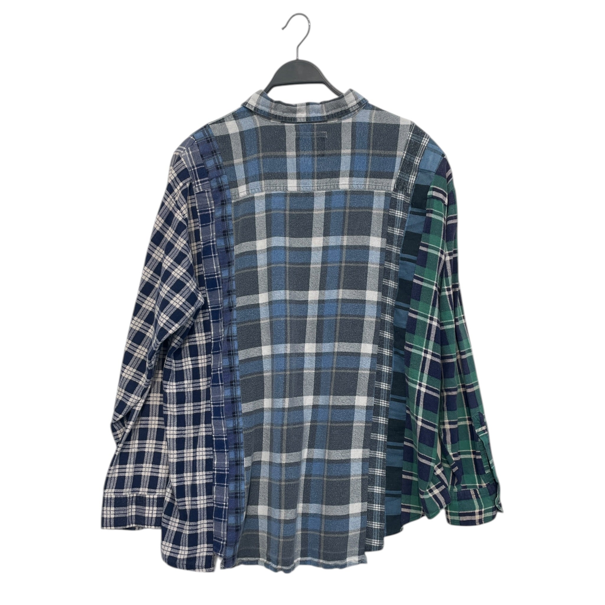 Rebuild by Needles/Flannel Shirt/XL/Cotton/BLU/Plaid/asymetrical flannel view 2