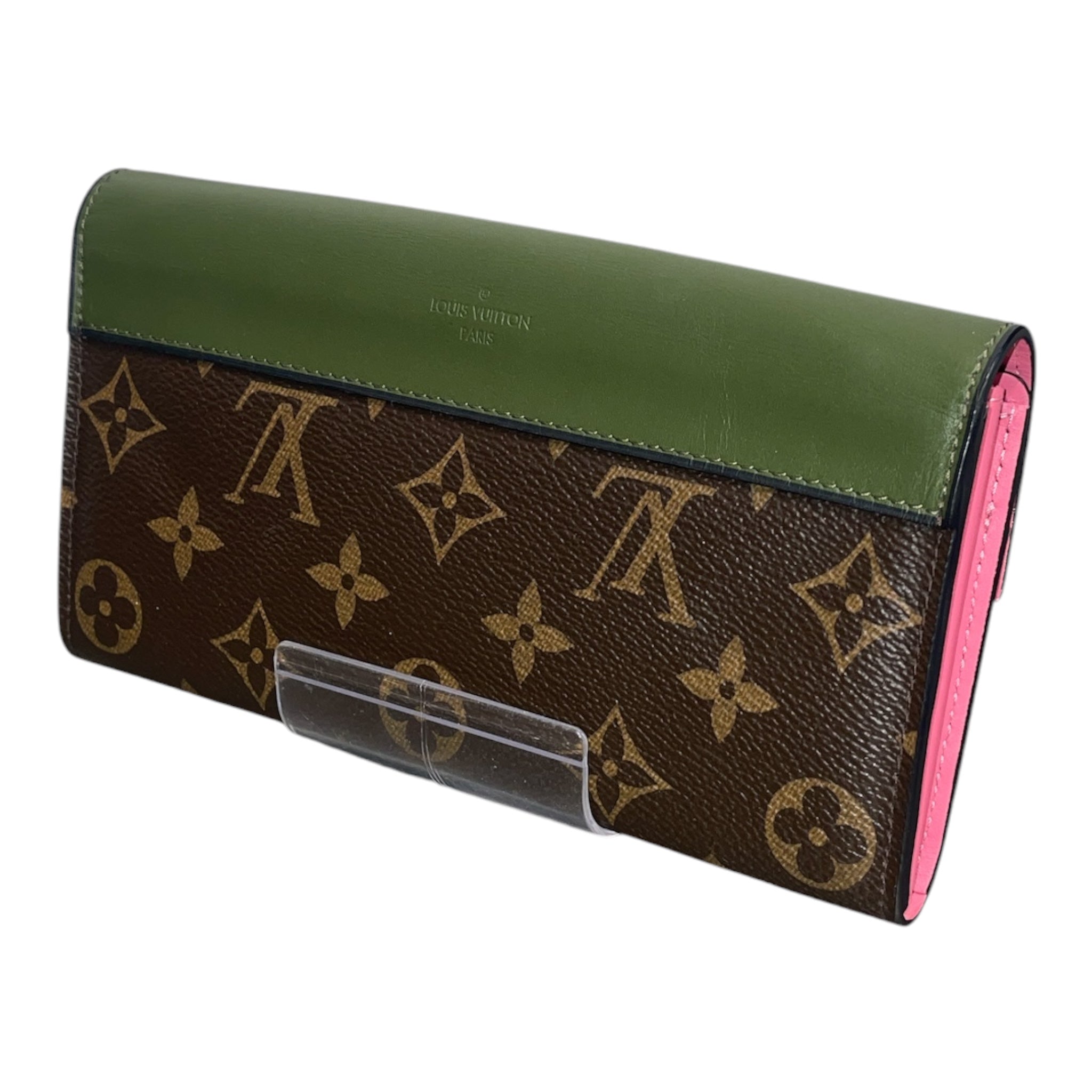 LOUIS VUITTON/Long Wallet/Monogram/Leather/BRW/Sara Tuileries Green Fold view 2