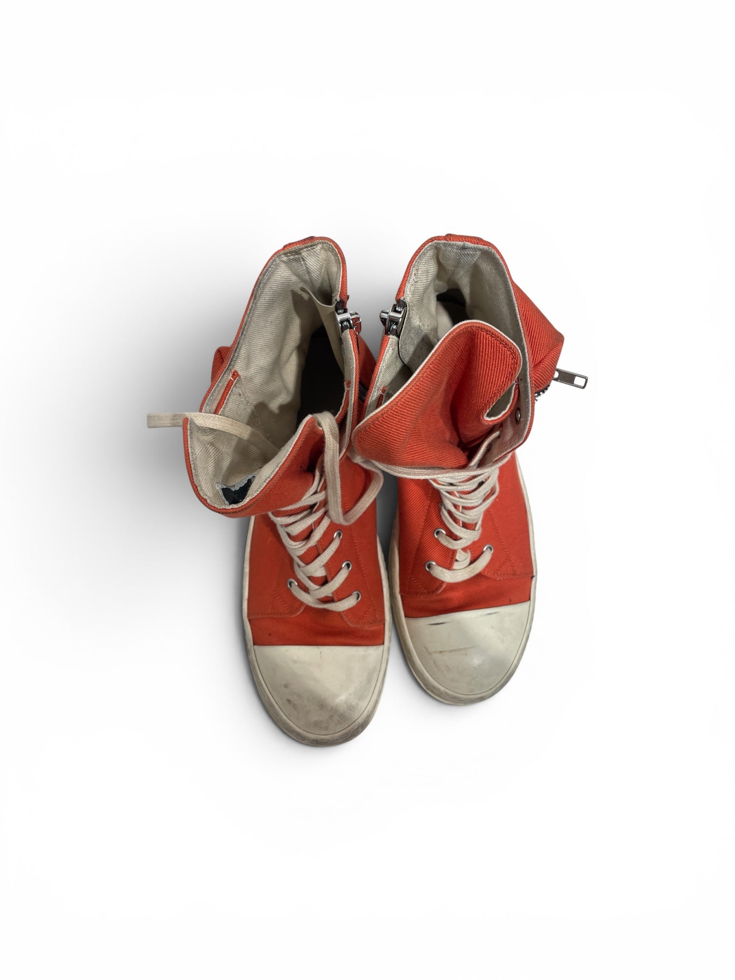RICK OWENS DRKSHDW/Hi-Sneakers/EU 44/Cotton/ORN/Zipper Compartment view 3