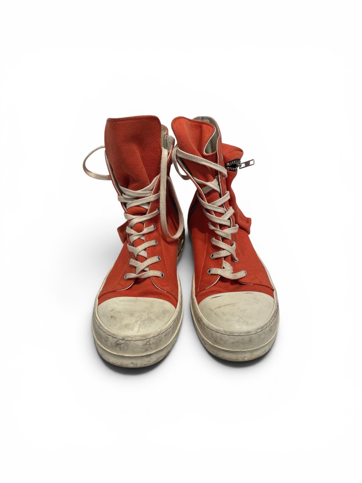 RICK OWENS DRKSHDW/Hi-Sneakers/EU 44/Cotton/ORN/Zipper Compartment view 1