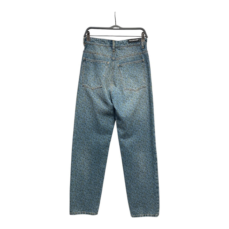 BALENCIAGA/Straight Pants/28/Cotton/IDG/Button Fly/All Over Print/teddy beat printed jeans