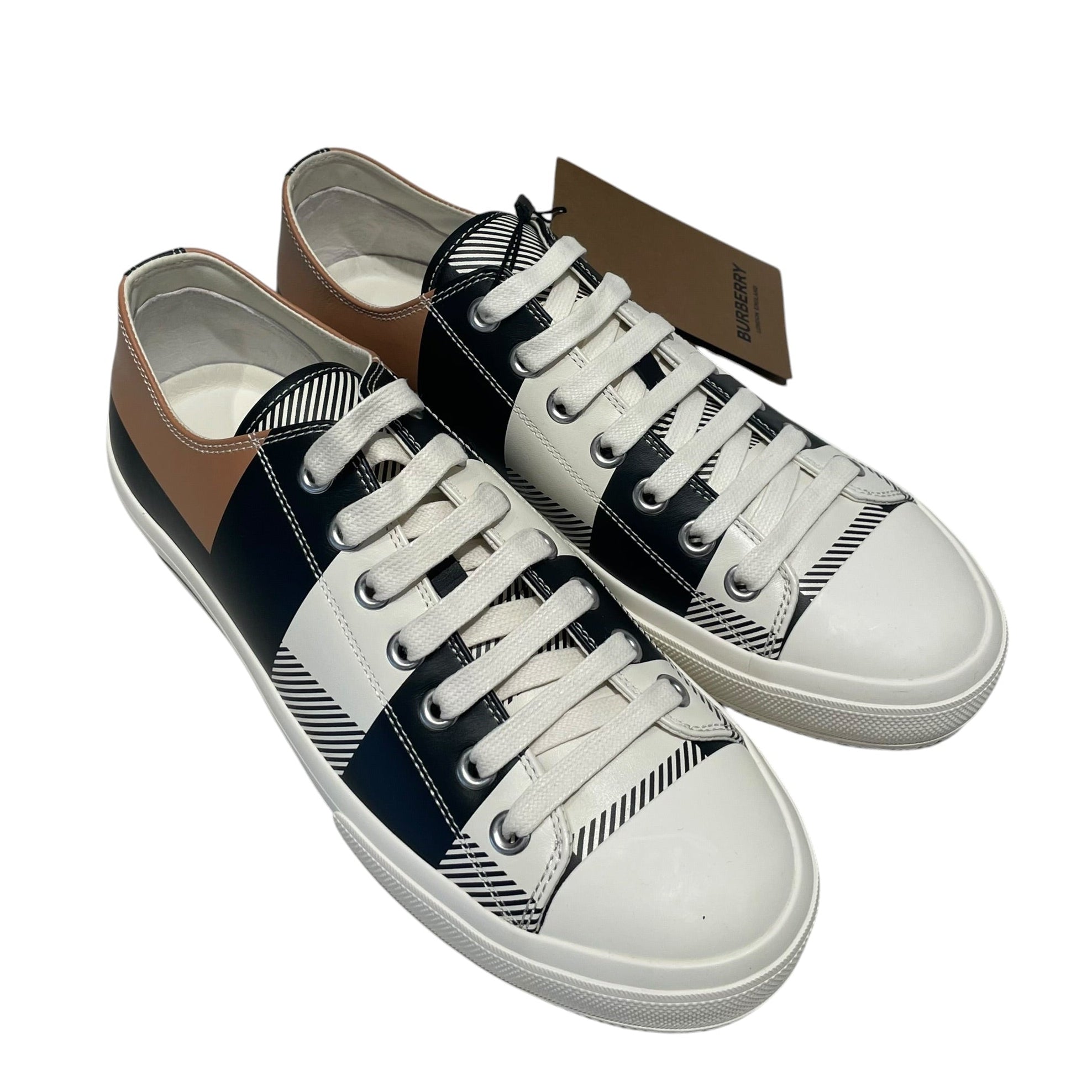 BURBERRY/Low-Sneakers/EU 44/Plaid/Leather/MLT/Larkhall L view 1