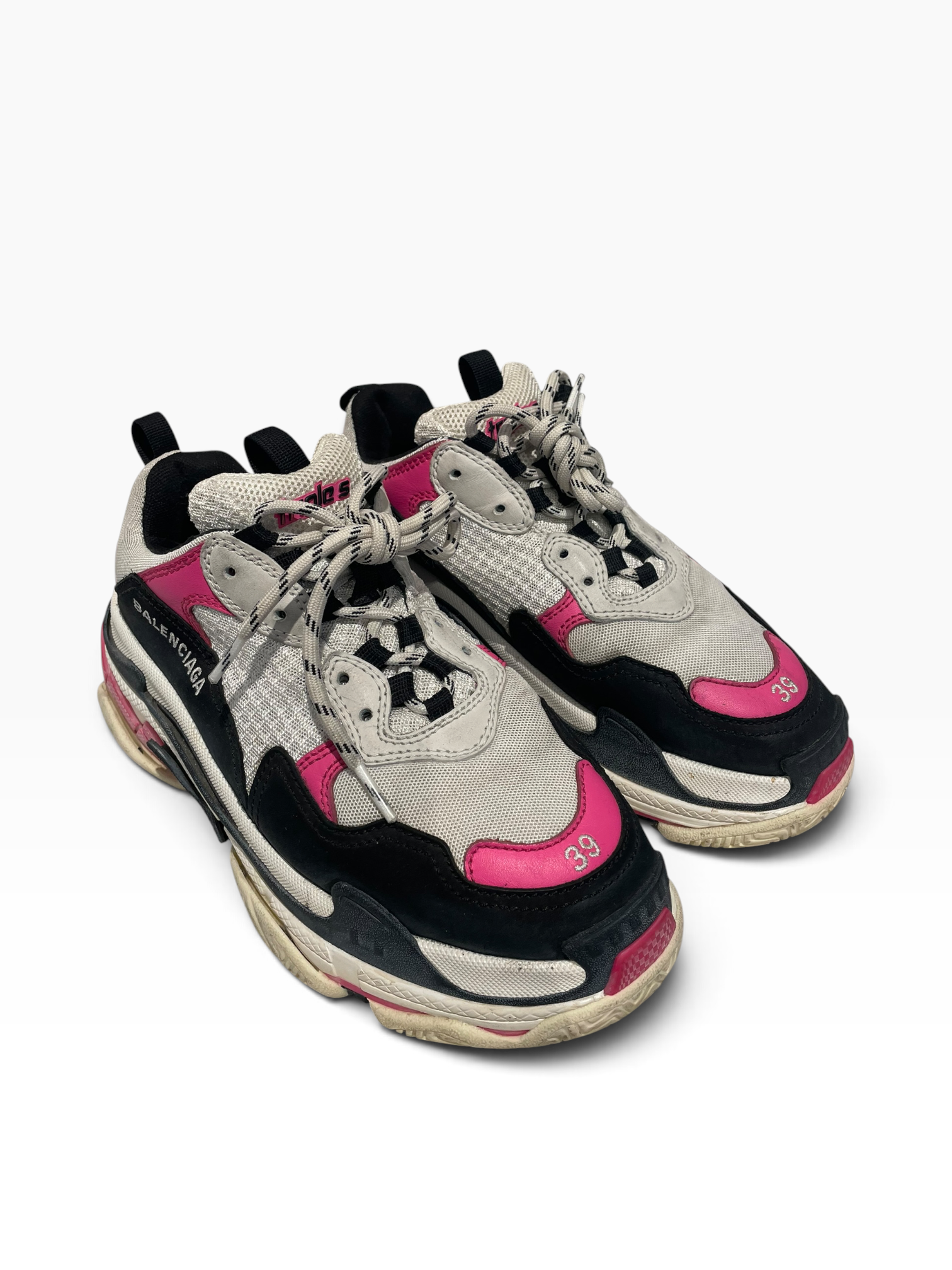 BALENCIAGA/Low-Sneakers/US 9/Polyester/PNK/Triple S view 1
