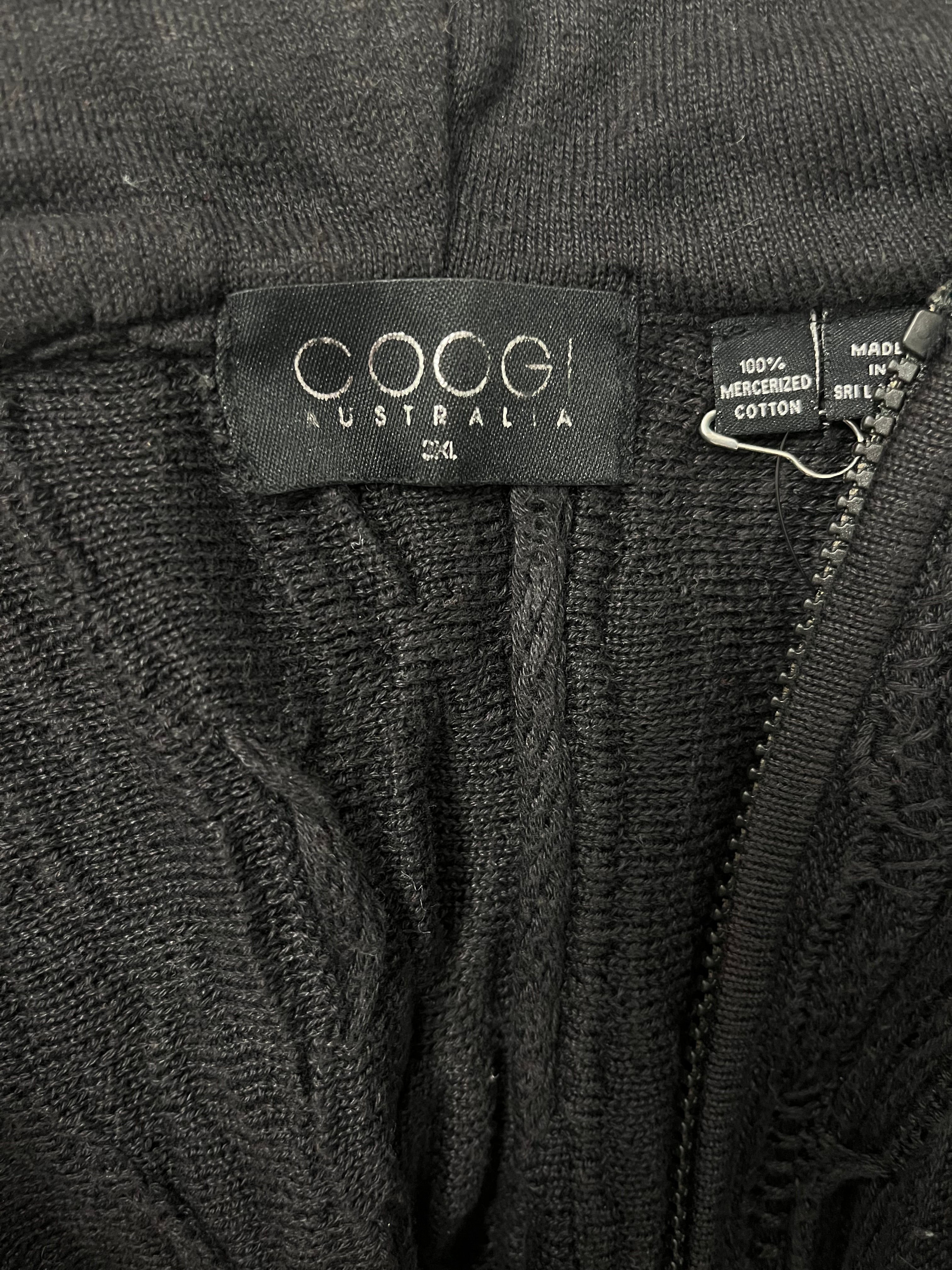 COOGI/Zip Up Hoodie/XXL/Cotton/BLK/BLACK ON BLACK KNIT view 3