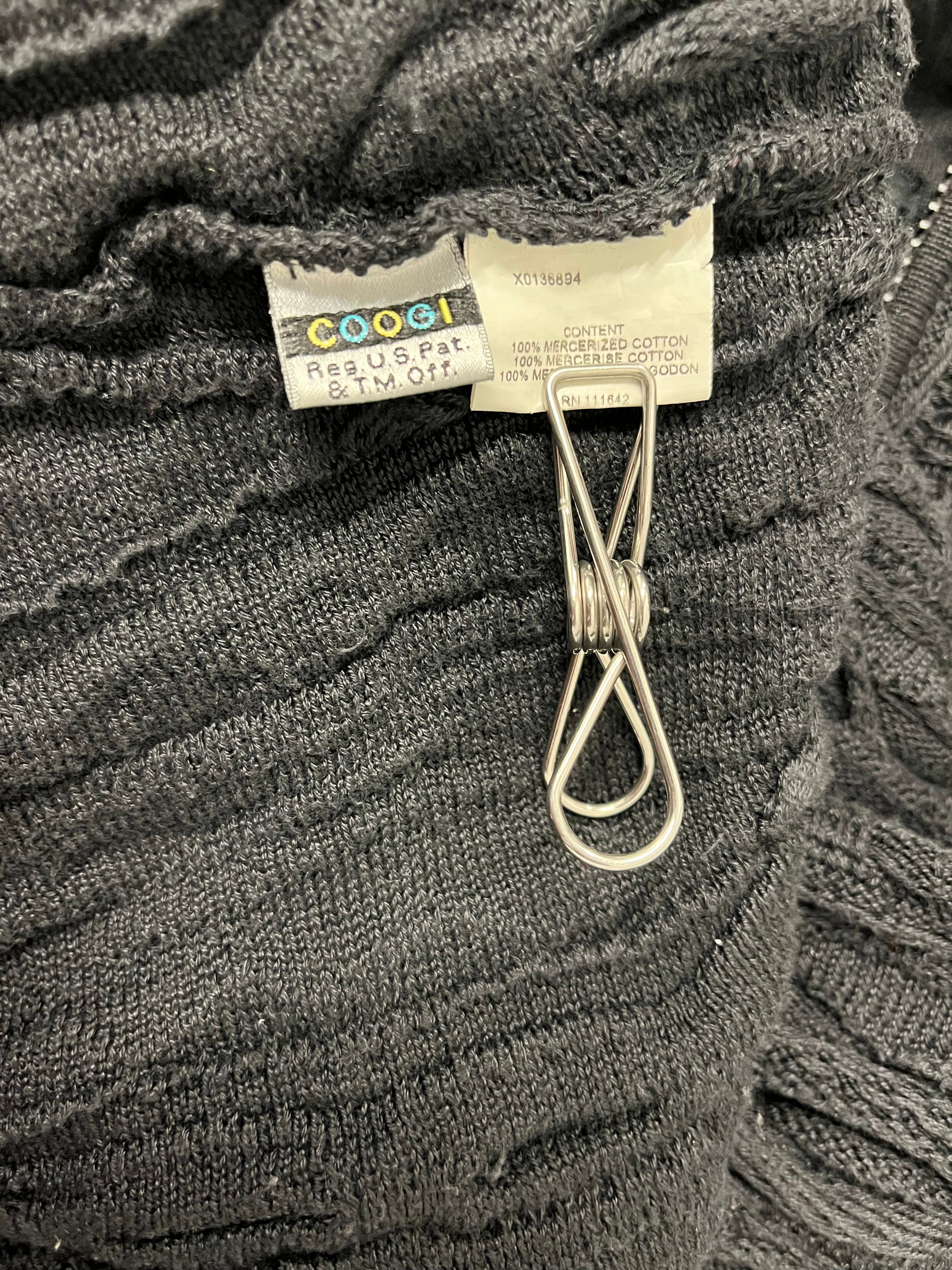 COOGI/Zip Up Hoodie/XXL/Cotton/BLK/BLACK ON BLACK KNIT view 4