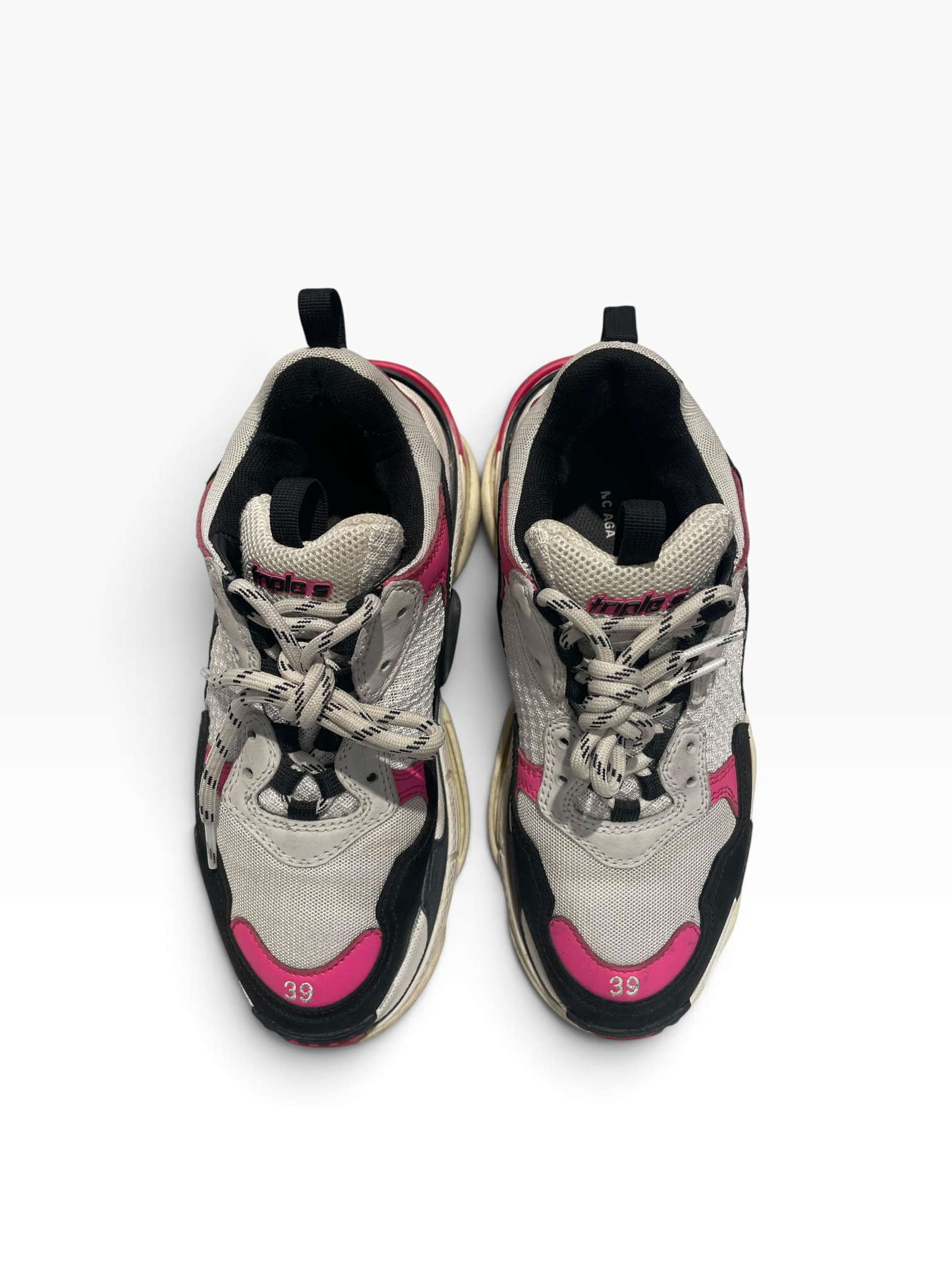BALENCIAGA/Low-Sneakers/US 9/Polyester/PNK/Triple S view 3