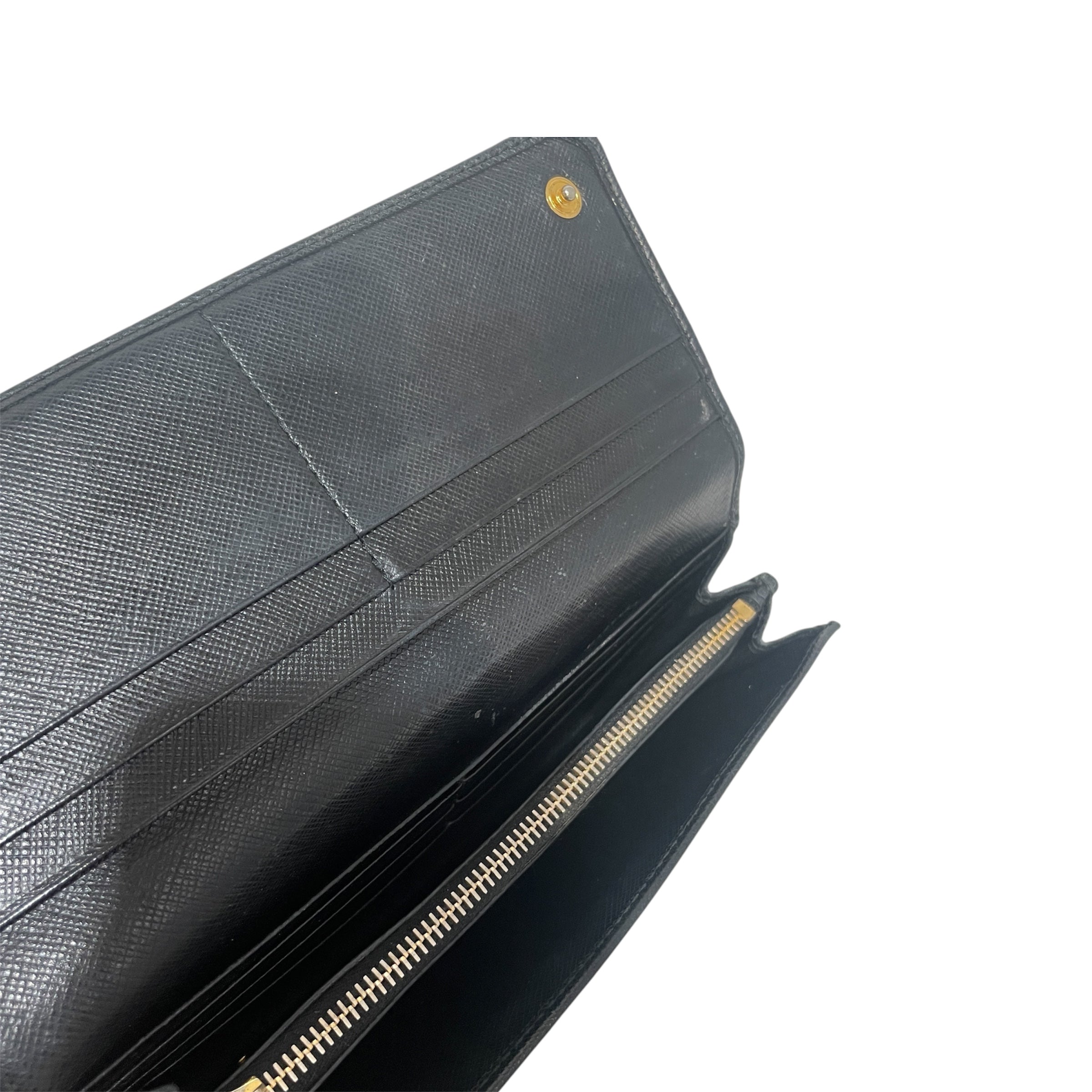 PRADA/Bag/Leather/BLK/Long wallet view 3