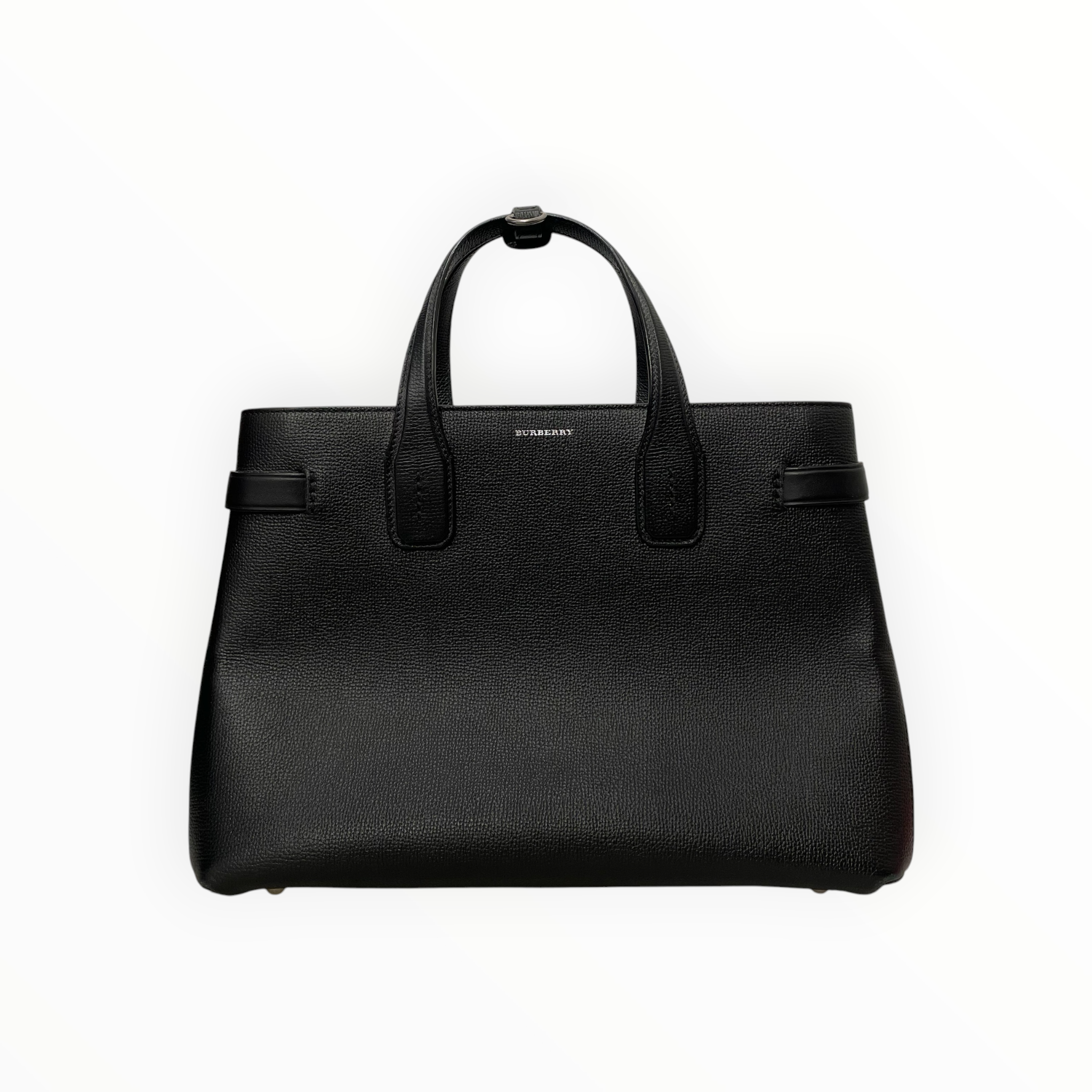BURBERRYS/Tote Bag/Leather/BLK/horse check banner tote view 1