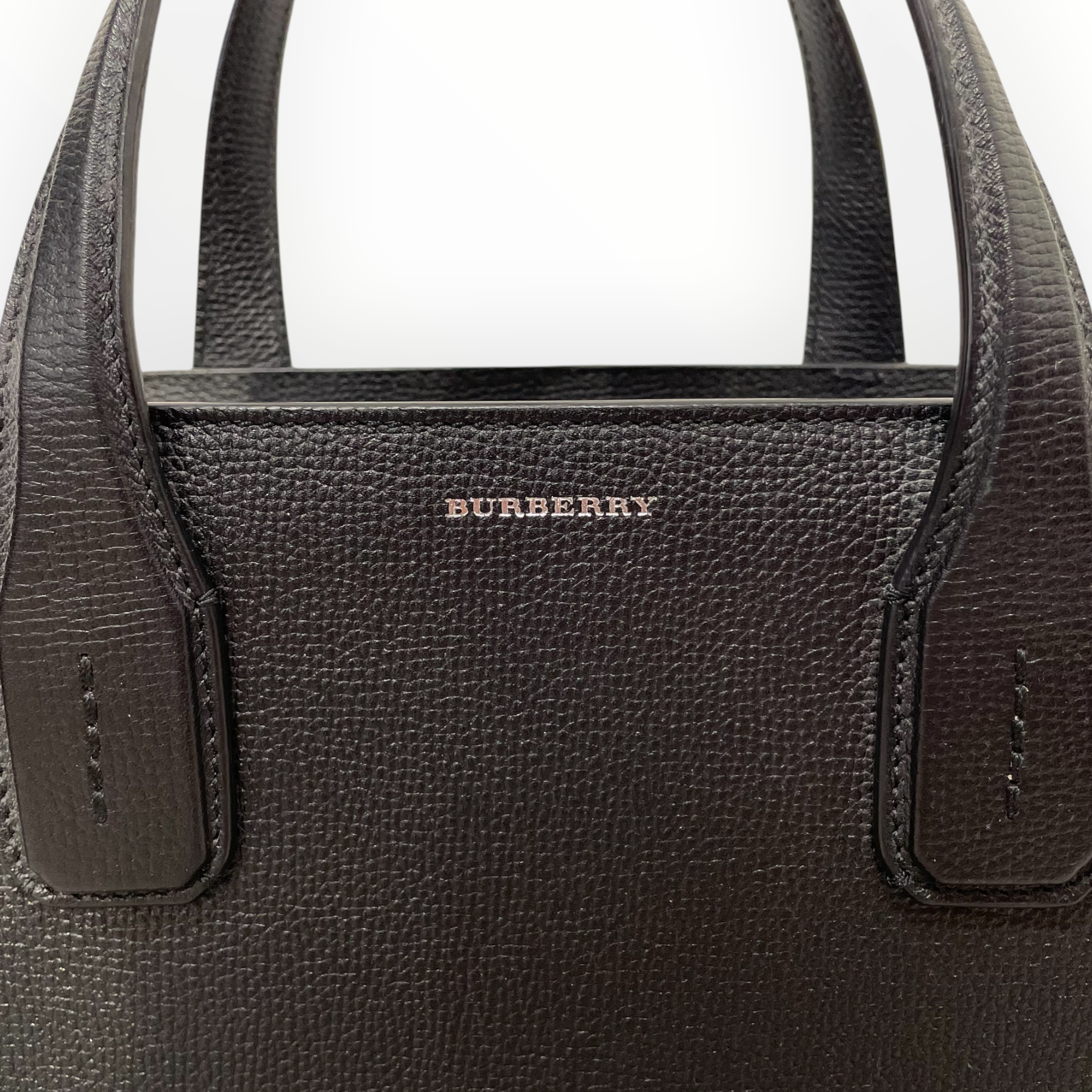 BURBERRYS/Tote Bag/Leather/BLK/horse check banner tote view 3