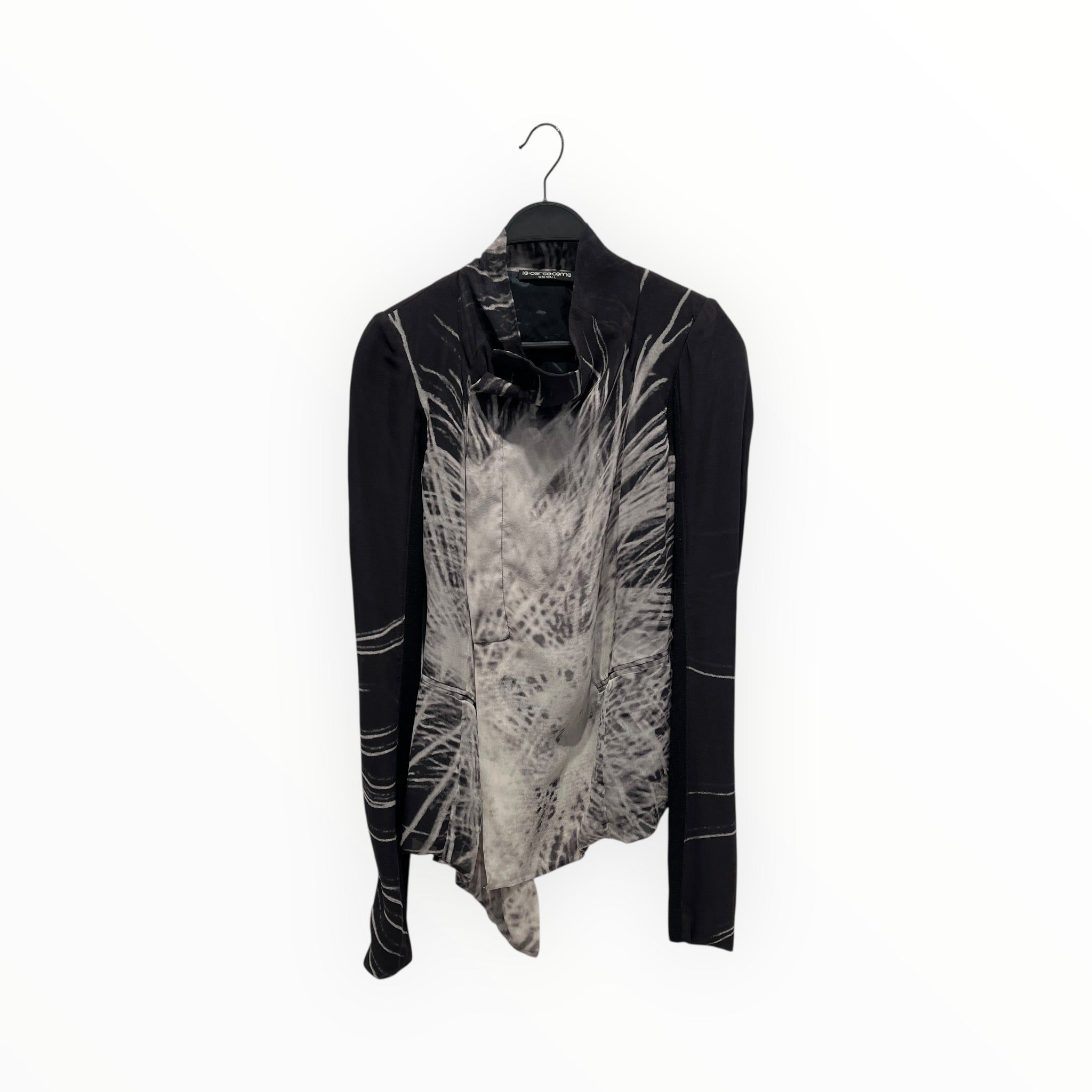 Rick Owens/LS Blouse/S/M/Graphic/Silk/GRY/SILK ASYMM BLOUSE view 1