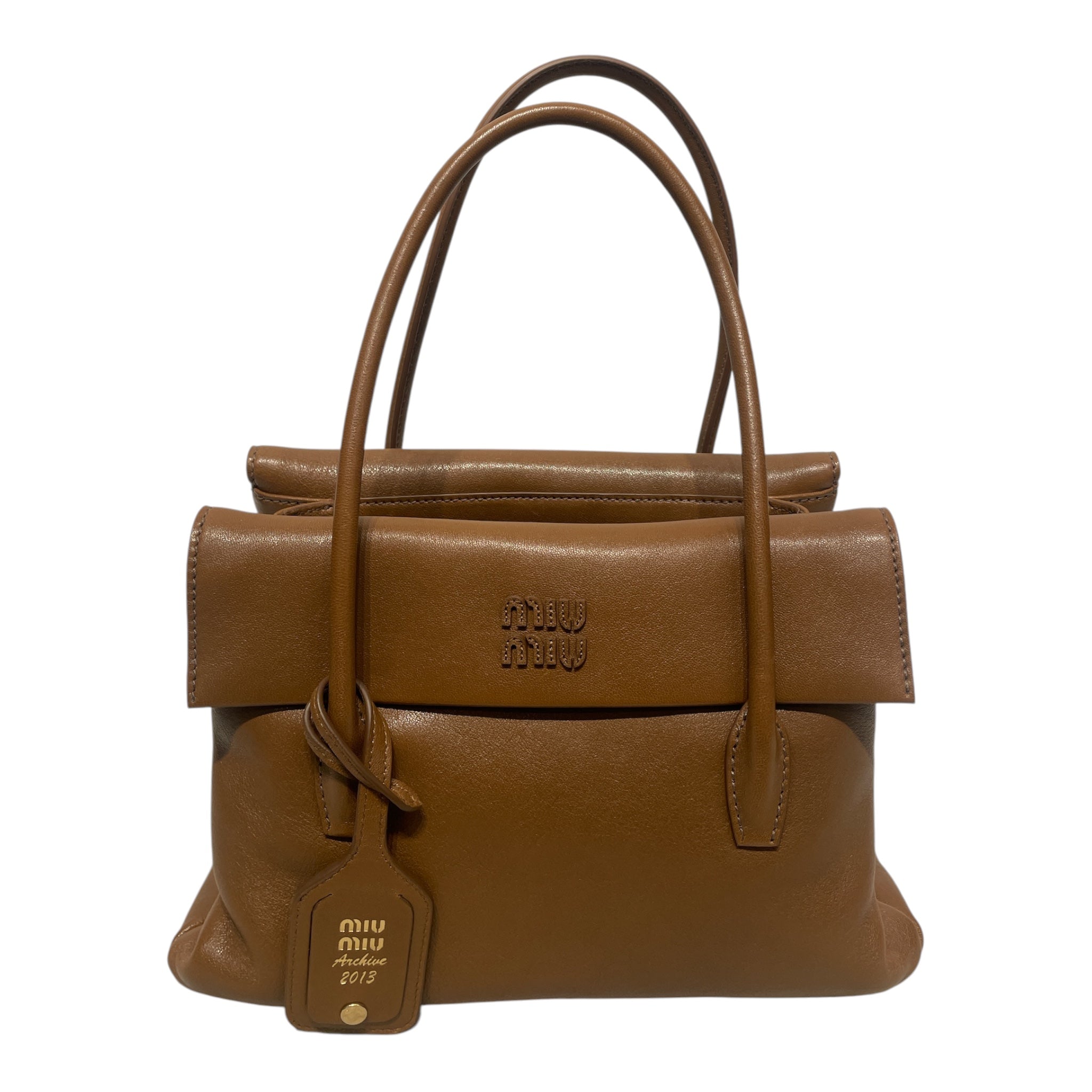 MIU MIU/Bag/Leather/BRW/Solitaire Tote view 1