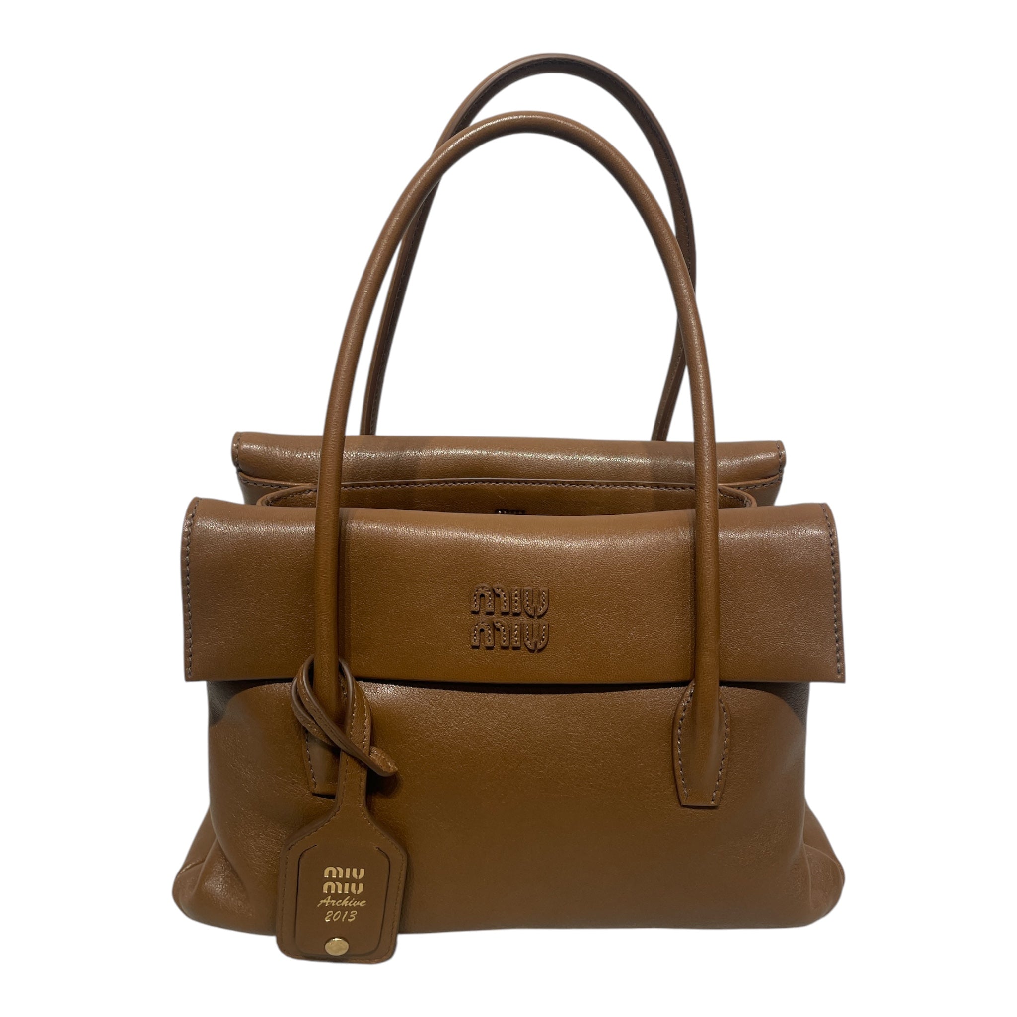 MIU MIU/Bag/Leather/BRW/Solitaire Tote view 2