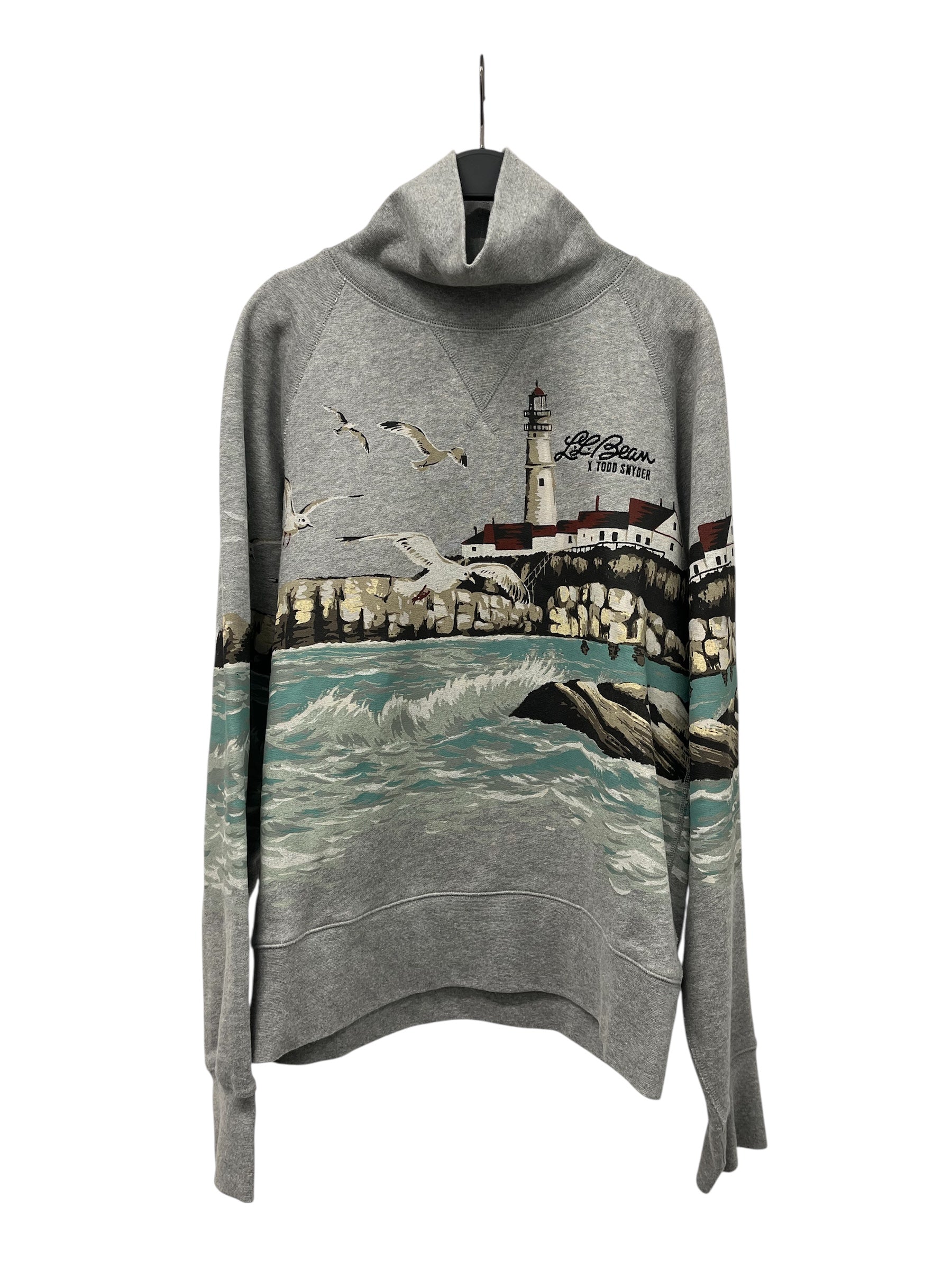 TODD SNYDER/L.L.Bean/Sweatshirt/M/Graphic/Cotton/GRY/Turtle Neck/LIGHTHOUSE TURTLE NECK view 1
