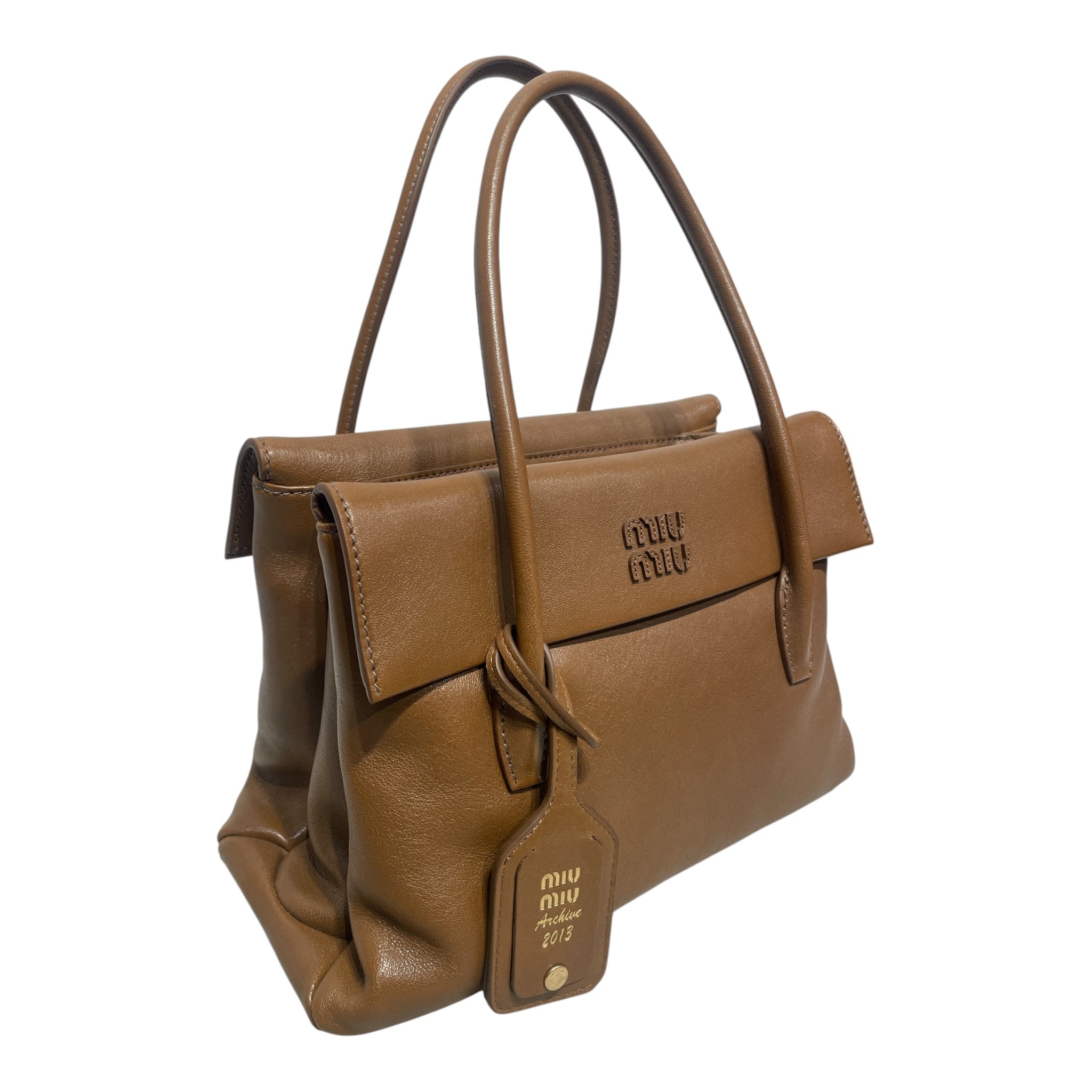 MIU MIU/Bag/Leather/BRW/Solitaire Tote view 5