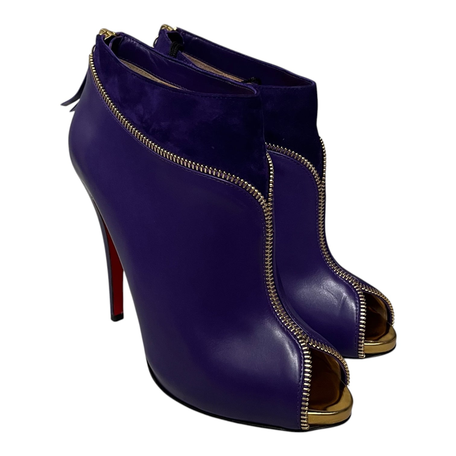 Christian Louboutin/Heels/EU 38.5/Leather/PPL/col zipp view 1