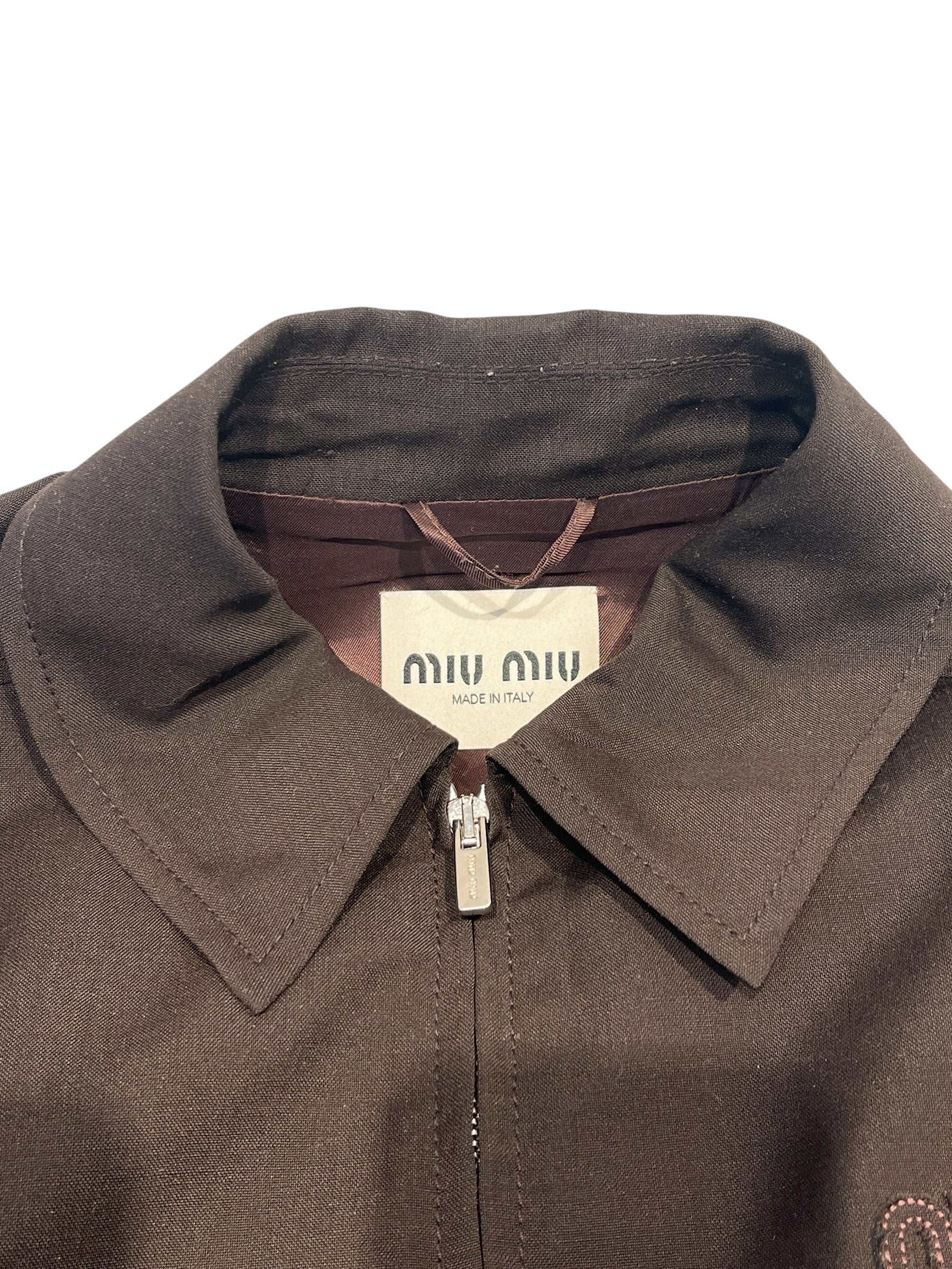 MIU MIU/Jacket/40/Mohair/BRW/MOHAIR BLOUSON JKT view 3